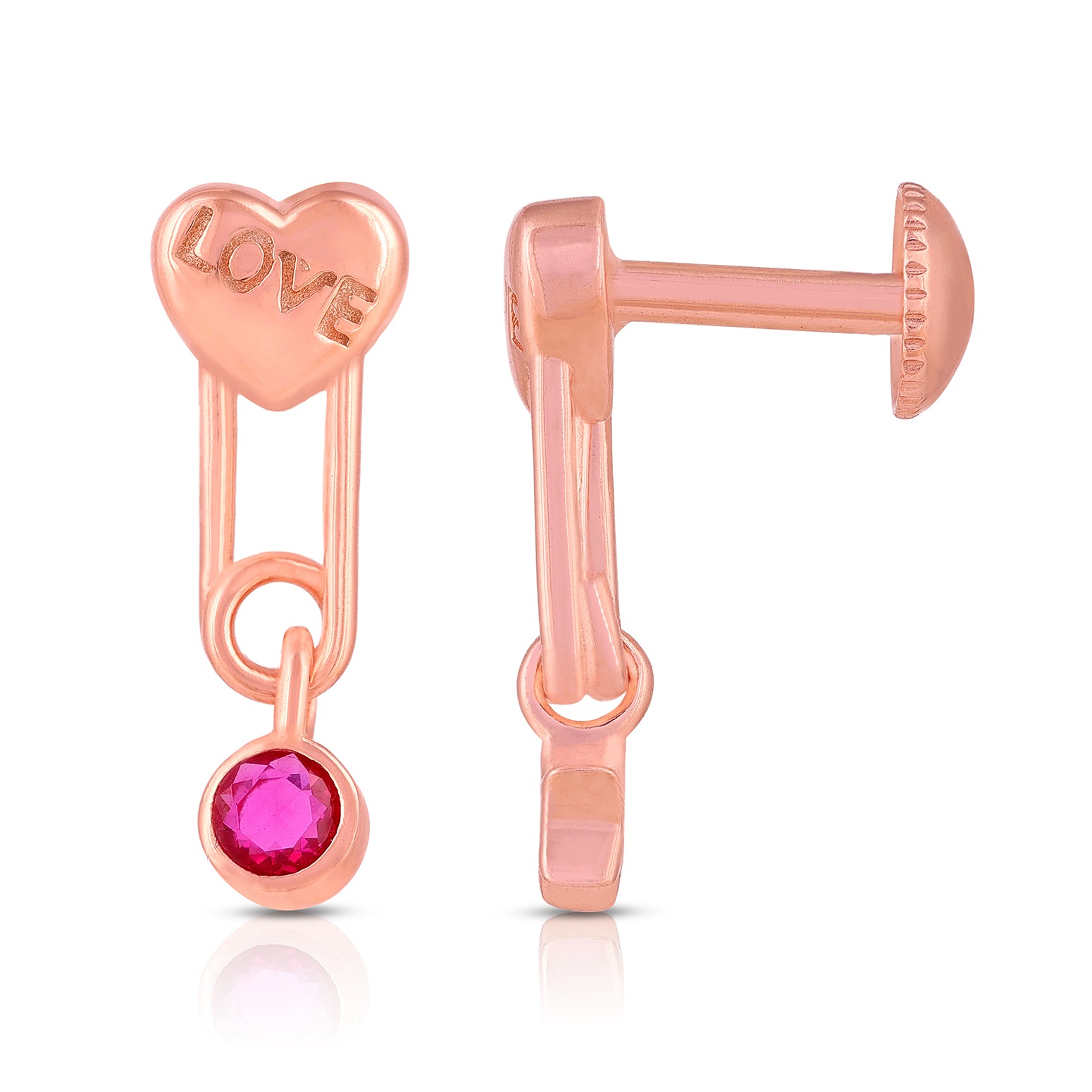 Dangling Love 925 Sterling Silver Rose Heart Earring for Women