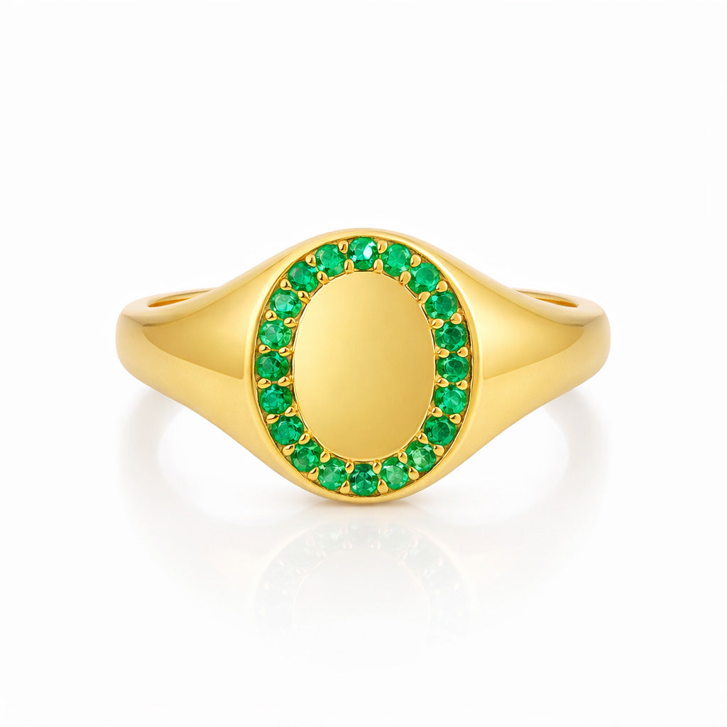 Dazzling Emerald Accent 925 Sterling Silver Ring for women