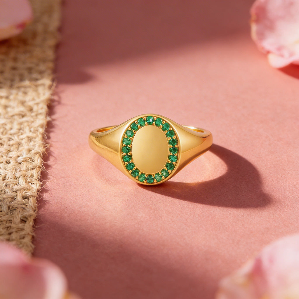 Dazzling Emerald Accent 925 Sterling Silver Ring for women