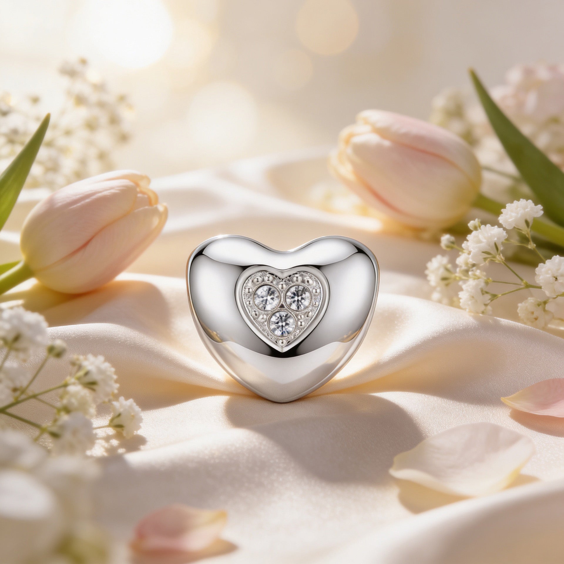 Dazzling Heart Harmony 925 Sterling Silver Charms