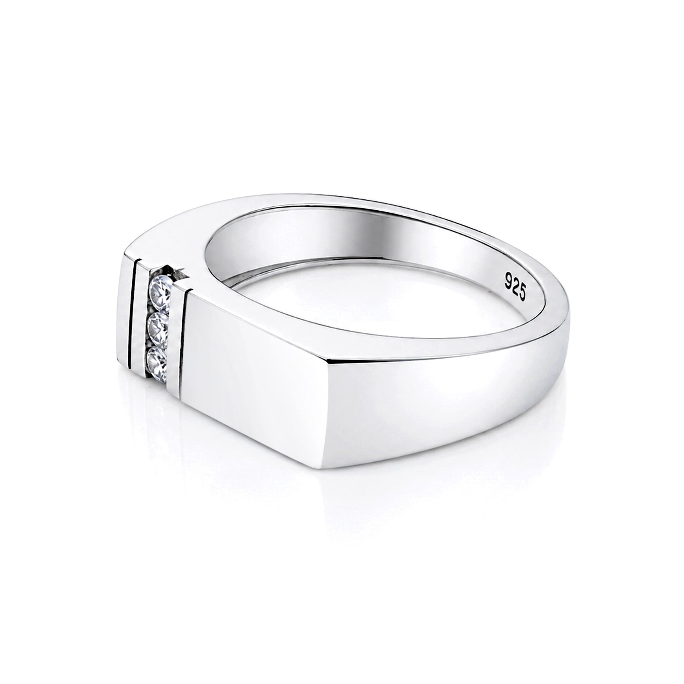 Dazzling Triple Accent Radiance 925 Sterling Silver Ring for women