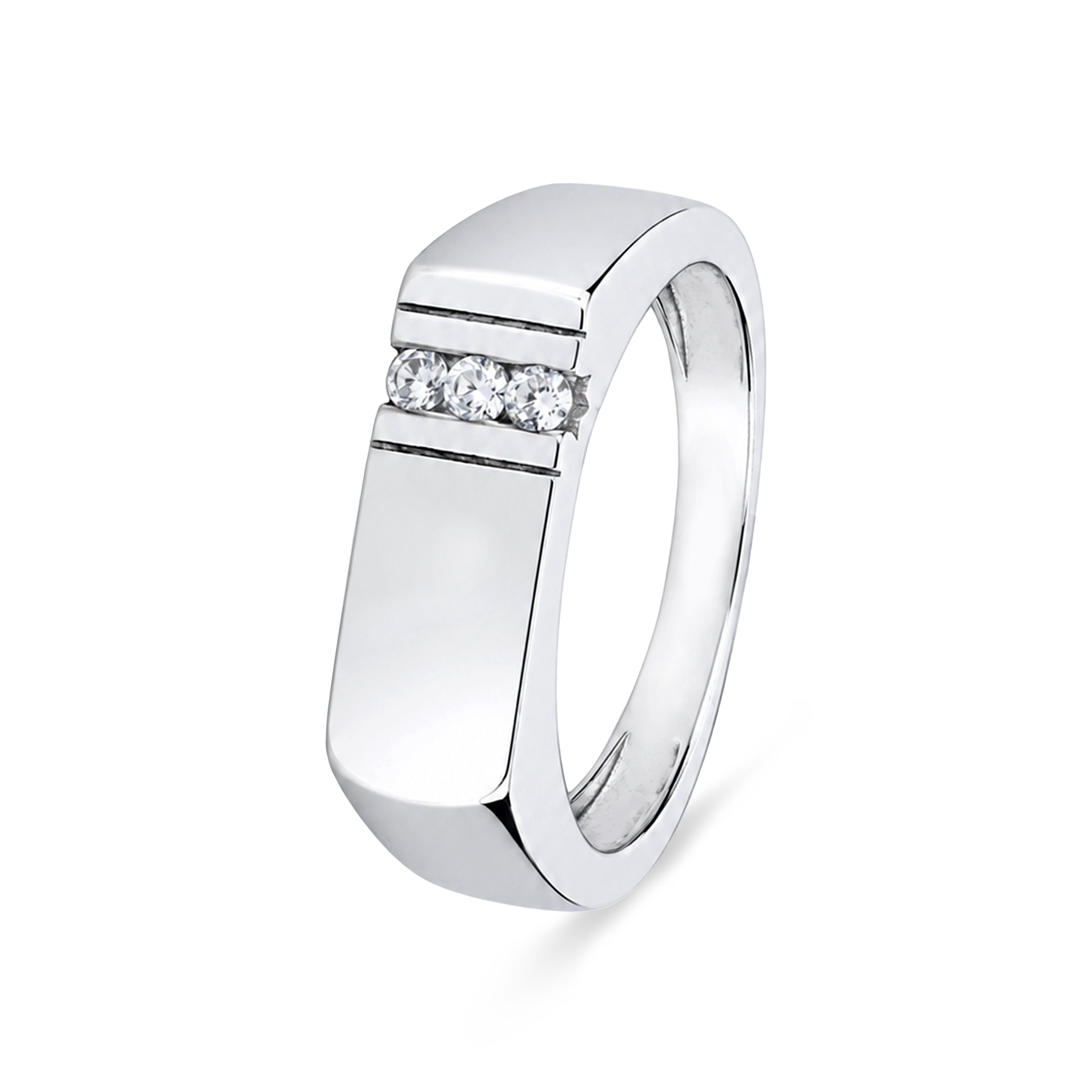 Dazzling Triple Accent Radiance 925 Sterling Silver Ring for women