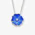Deep Blue Petals Rhodium 925 White Shine Center Chain Pendant