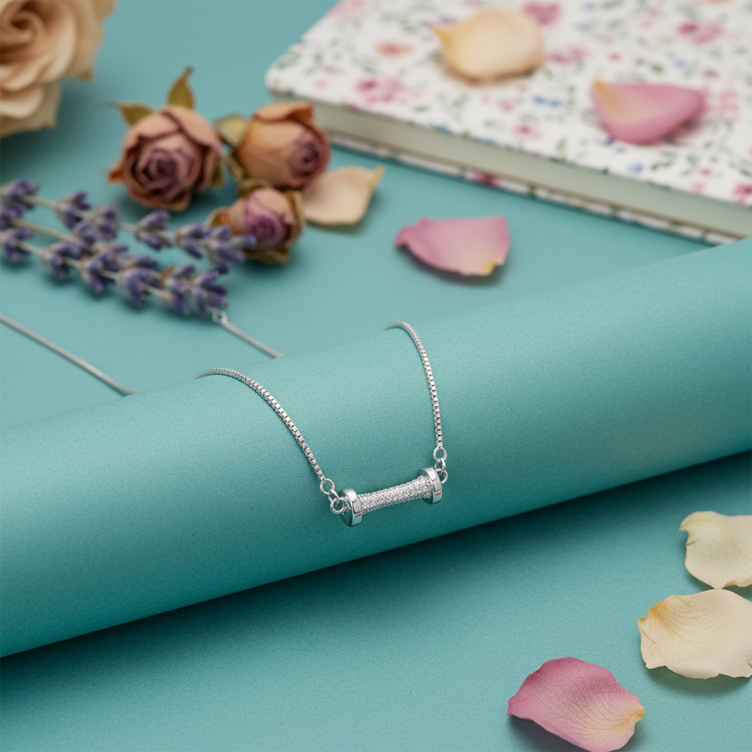 Delicate Bar 925 Sterling Silver Chain Pendant for women