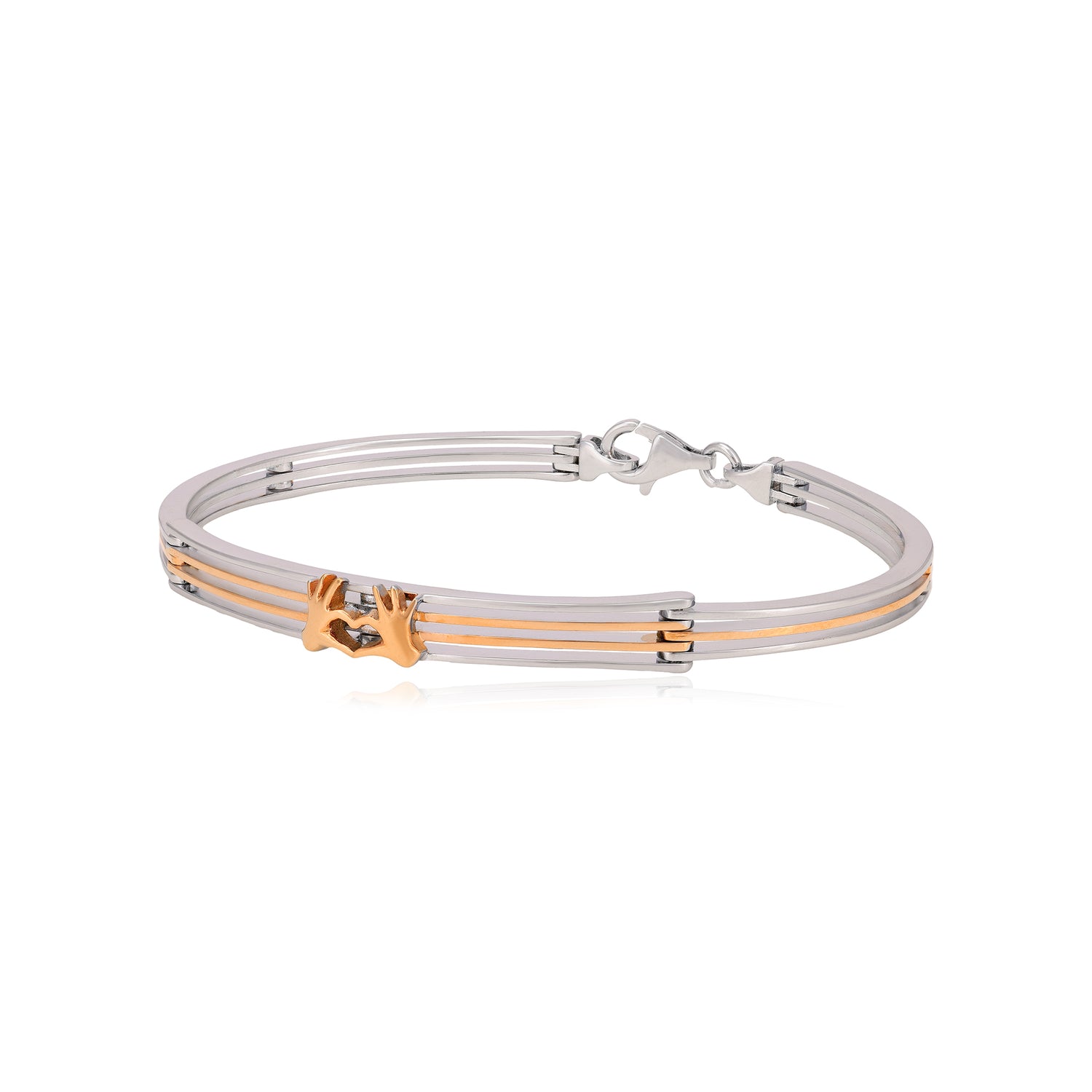 Delicate Heart Two Tone Modern Twist Kada