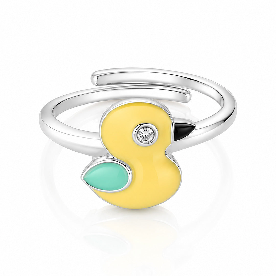 Delightful Duck Motif 925 Sterling Silver Statement Ring