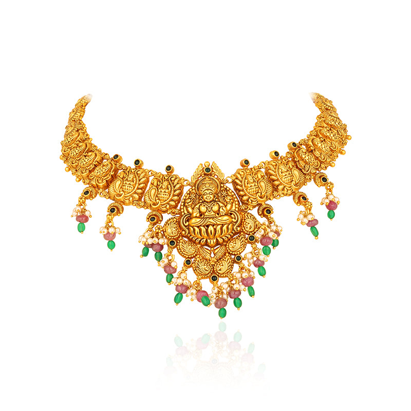 Divine Lakshmi 925 Sterling Silver Mango Motif Necklace for women