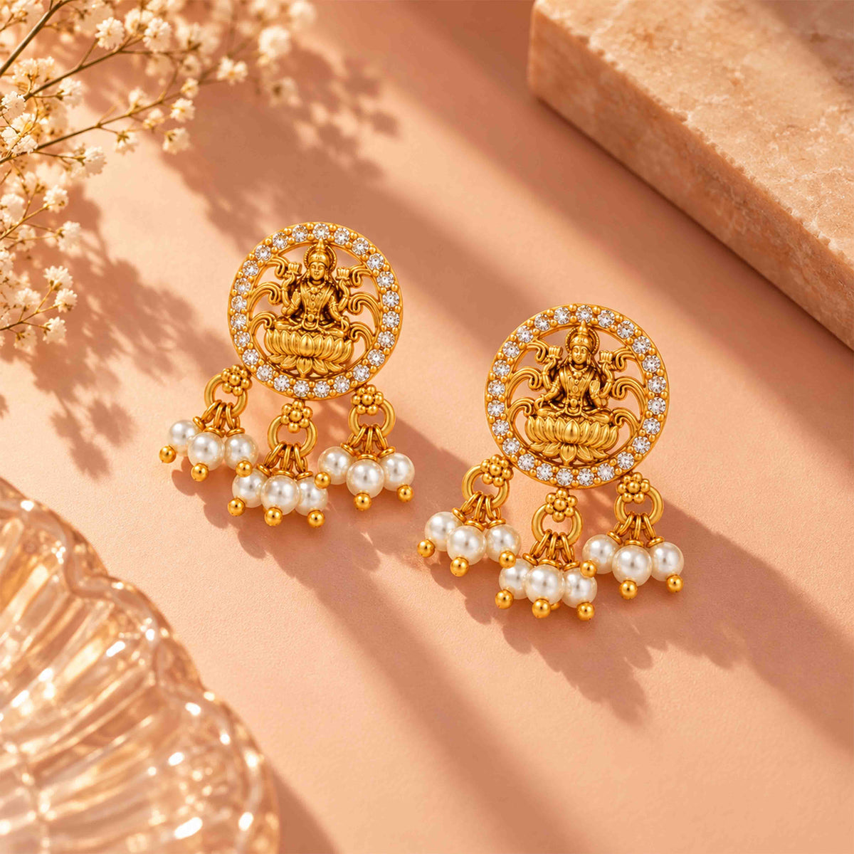 Divine Lakshmi Devotion Sterling Silver Earring