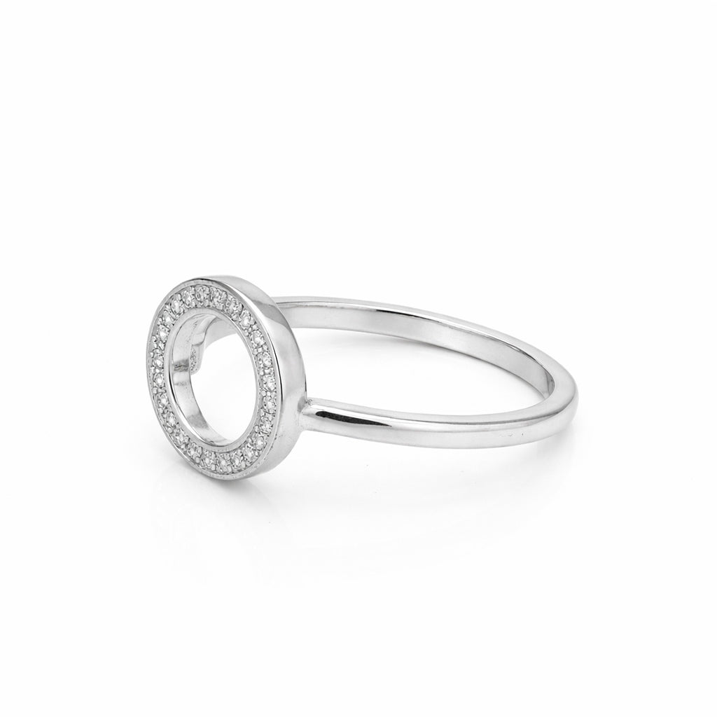 Dual Tone Layered Halo Two in One 925 Sterling Silver Ring for Women