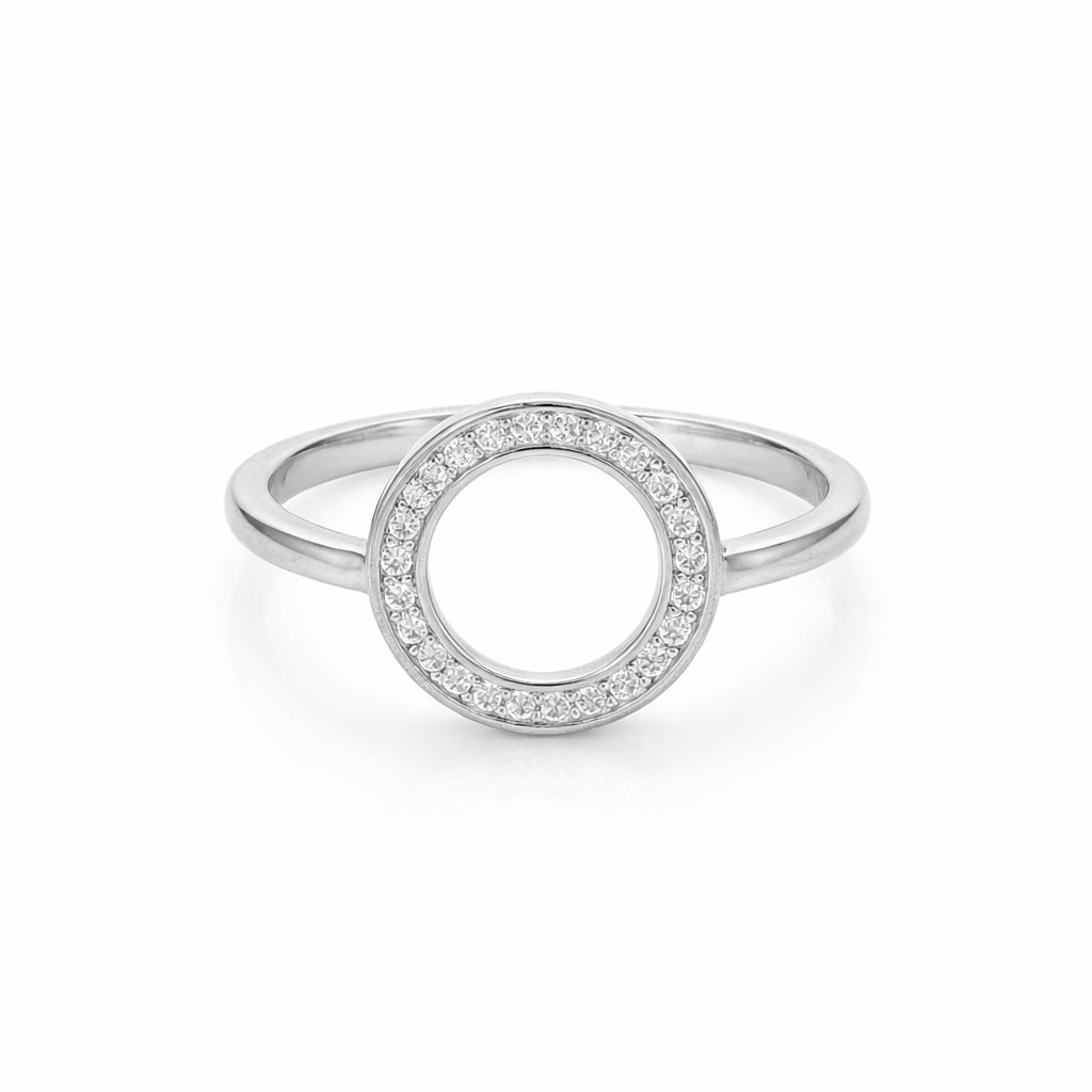 Dual Tone Layered Halo Two in One 925 Sterling Silver Ring for Women