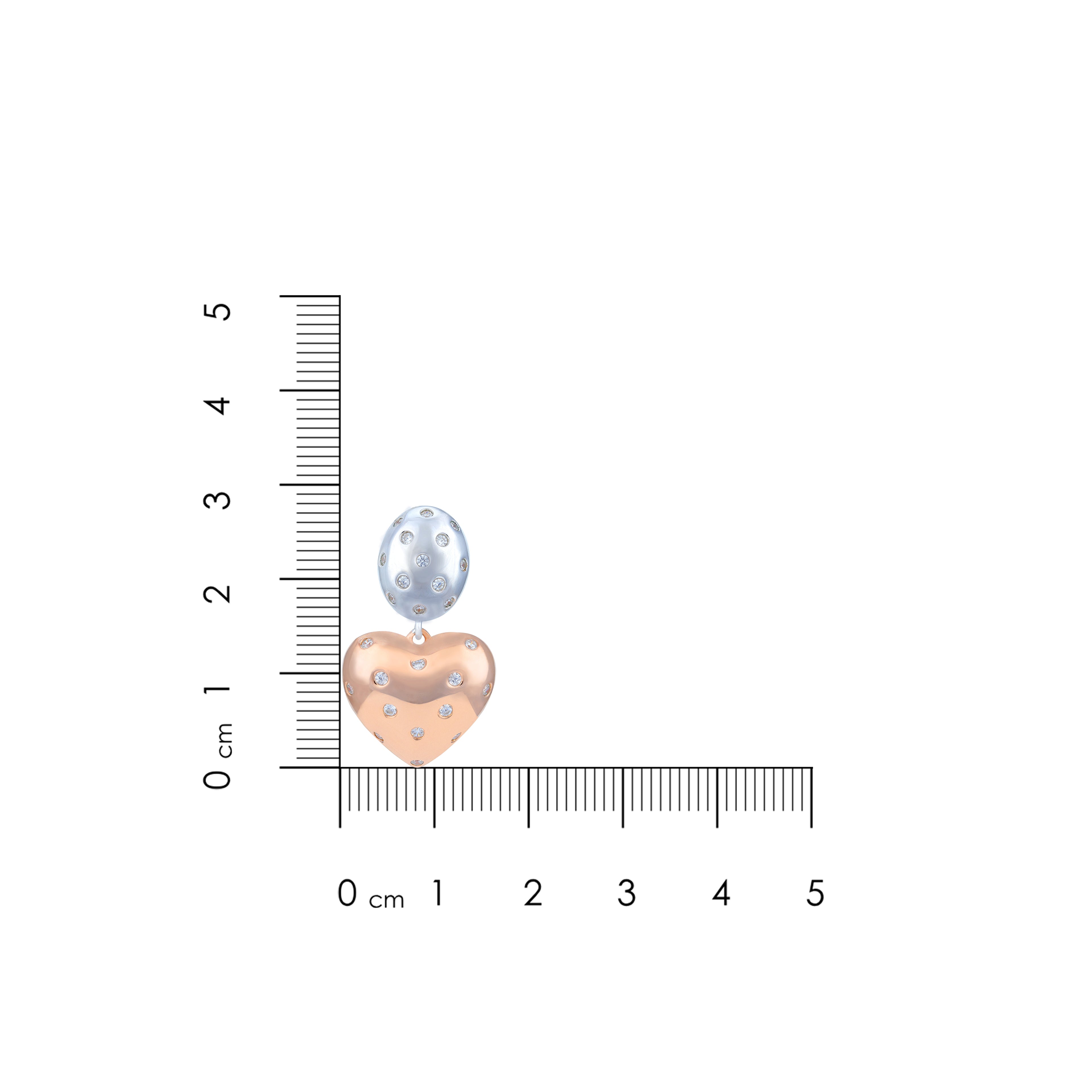 Dual Tone 925 Sterling Silver Heart Drop Earrings for Women