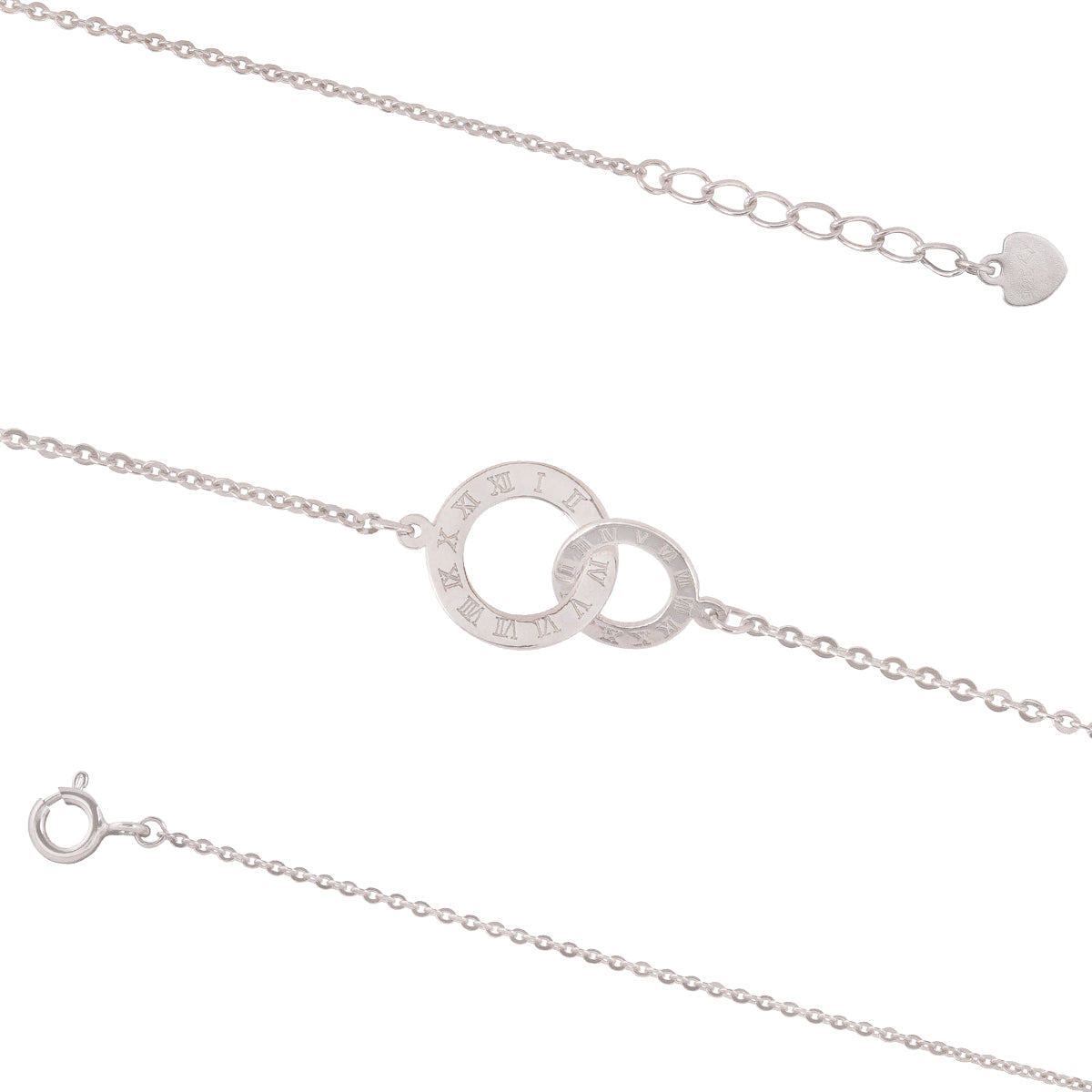 Duo Halo Silver Bracelet 925 sterling silver