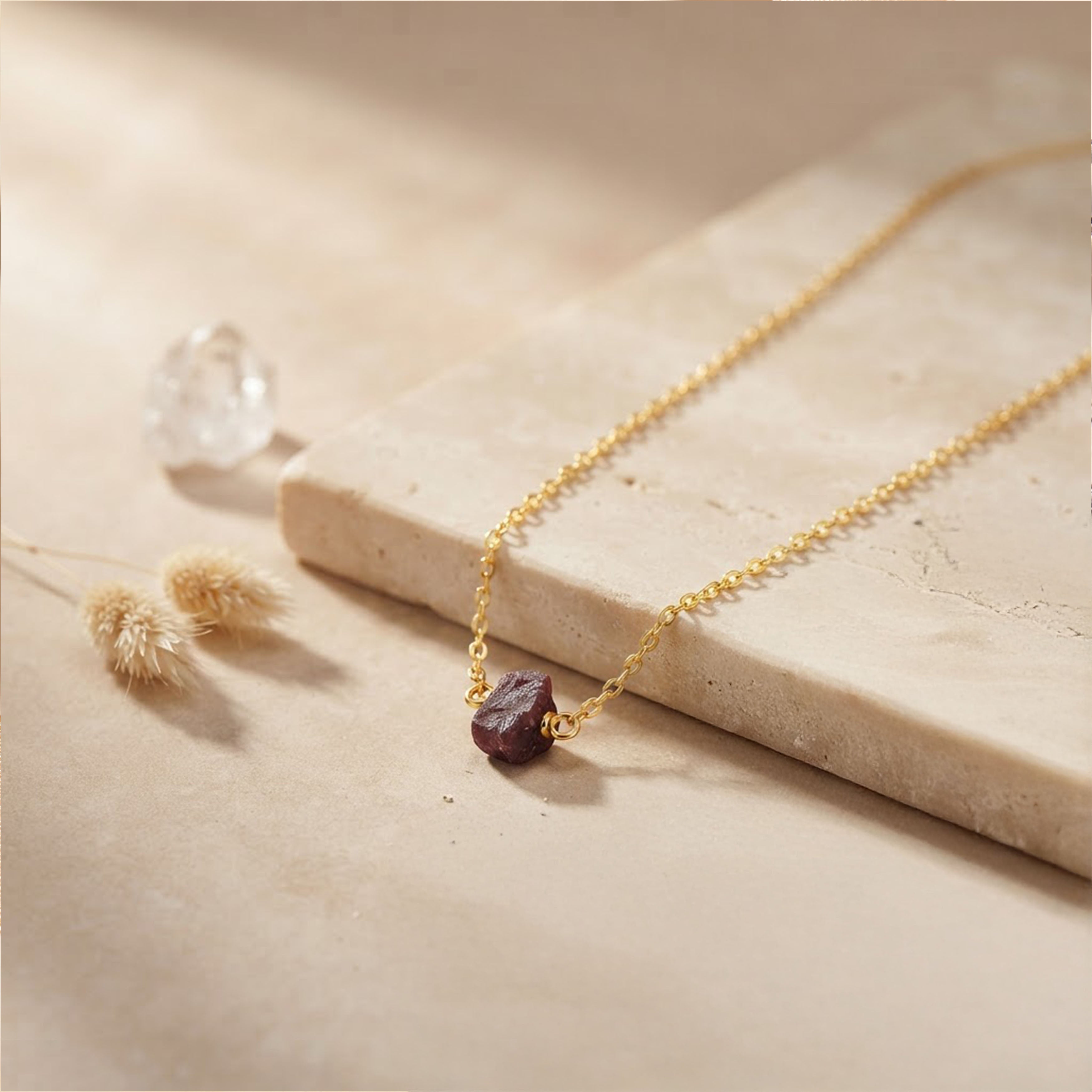 Earthy Amethyst Charm Golden Minimalist Designer Chain Pendant