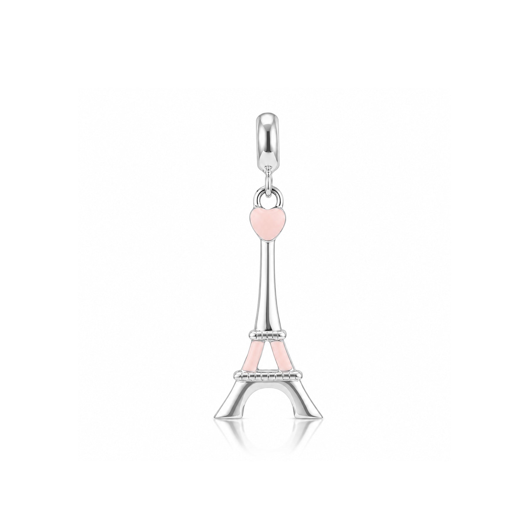 Eiffel Tower Heart 925 Sterling Silver Charm Pendant