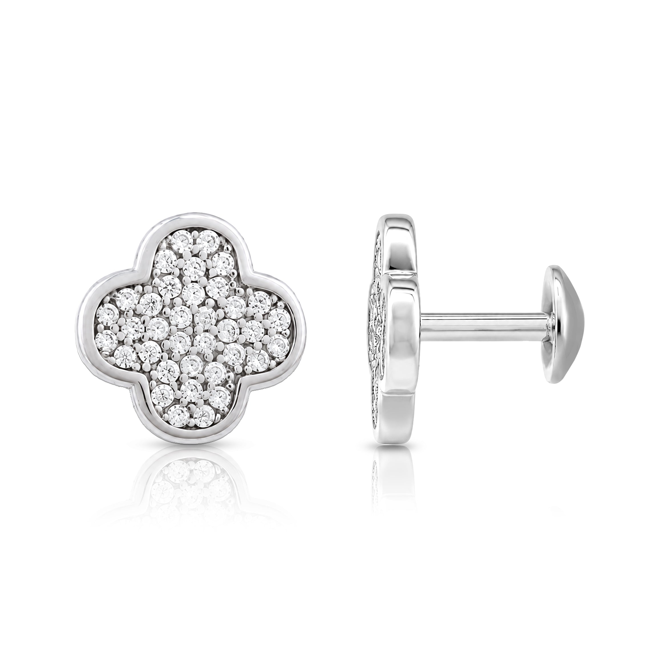 Elegant Lucky Clover 925 Sterling Silver Stud for women