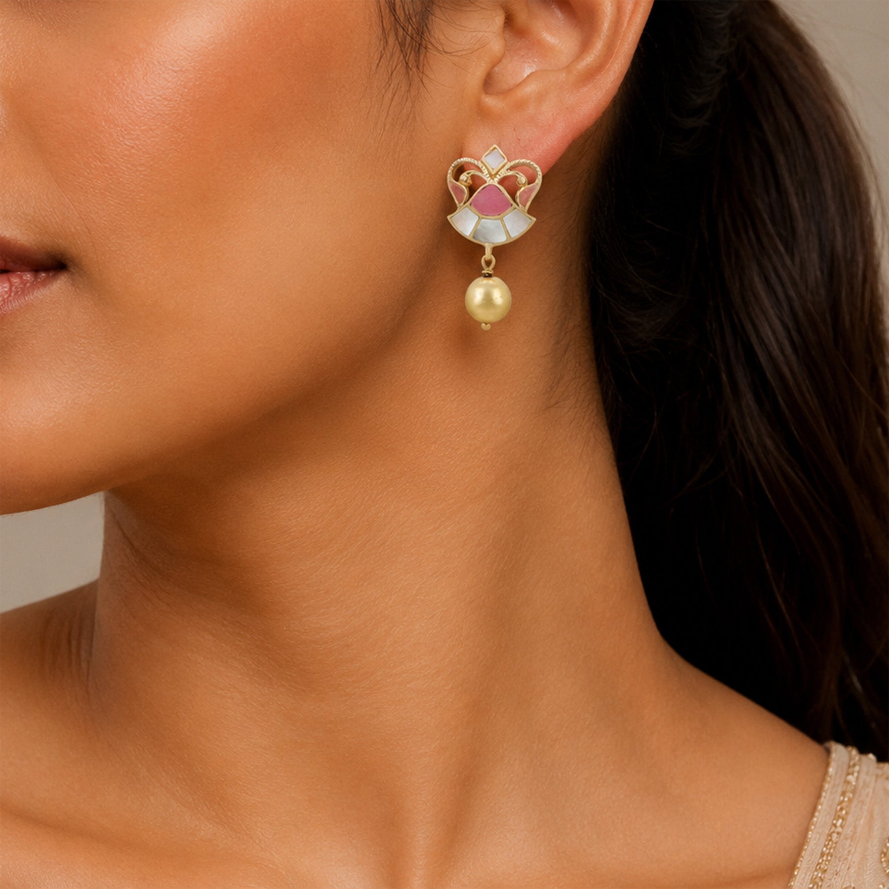 Elegant Pearl Drop 925 Sterling Silver Earring
