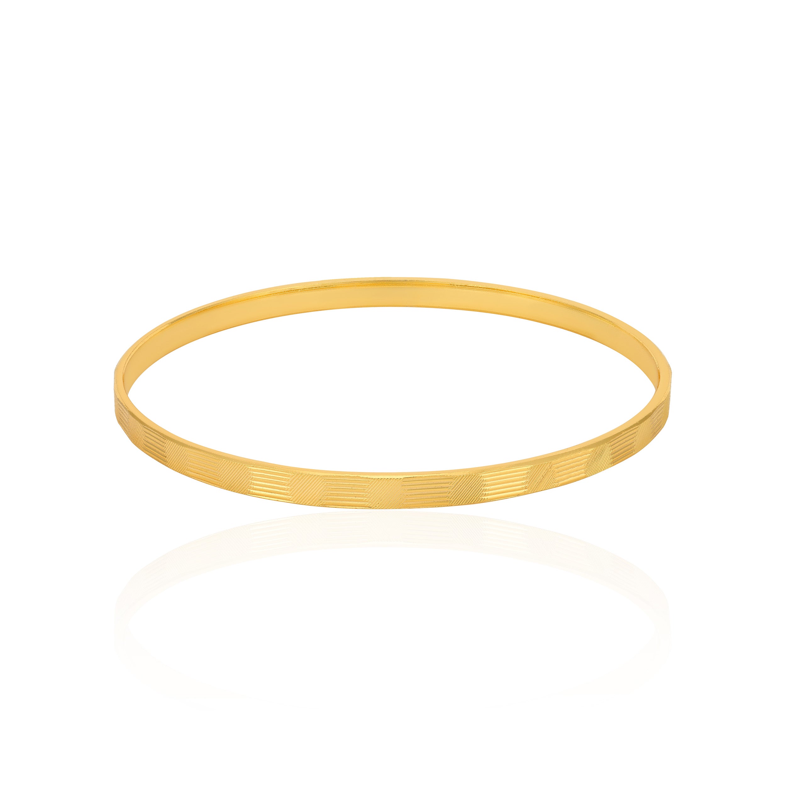 Elegant Diagonal 925 Sterling Silver Patterned Bangle for Women