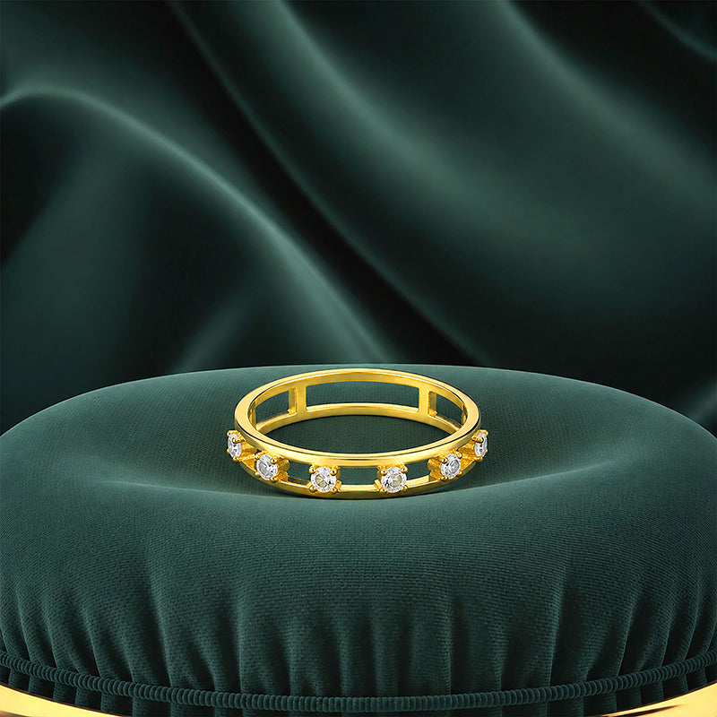 Elegant Gold Accent Ring 925 Sterling Silver Ring for women