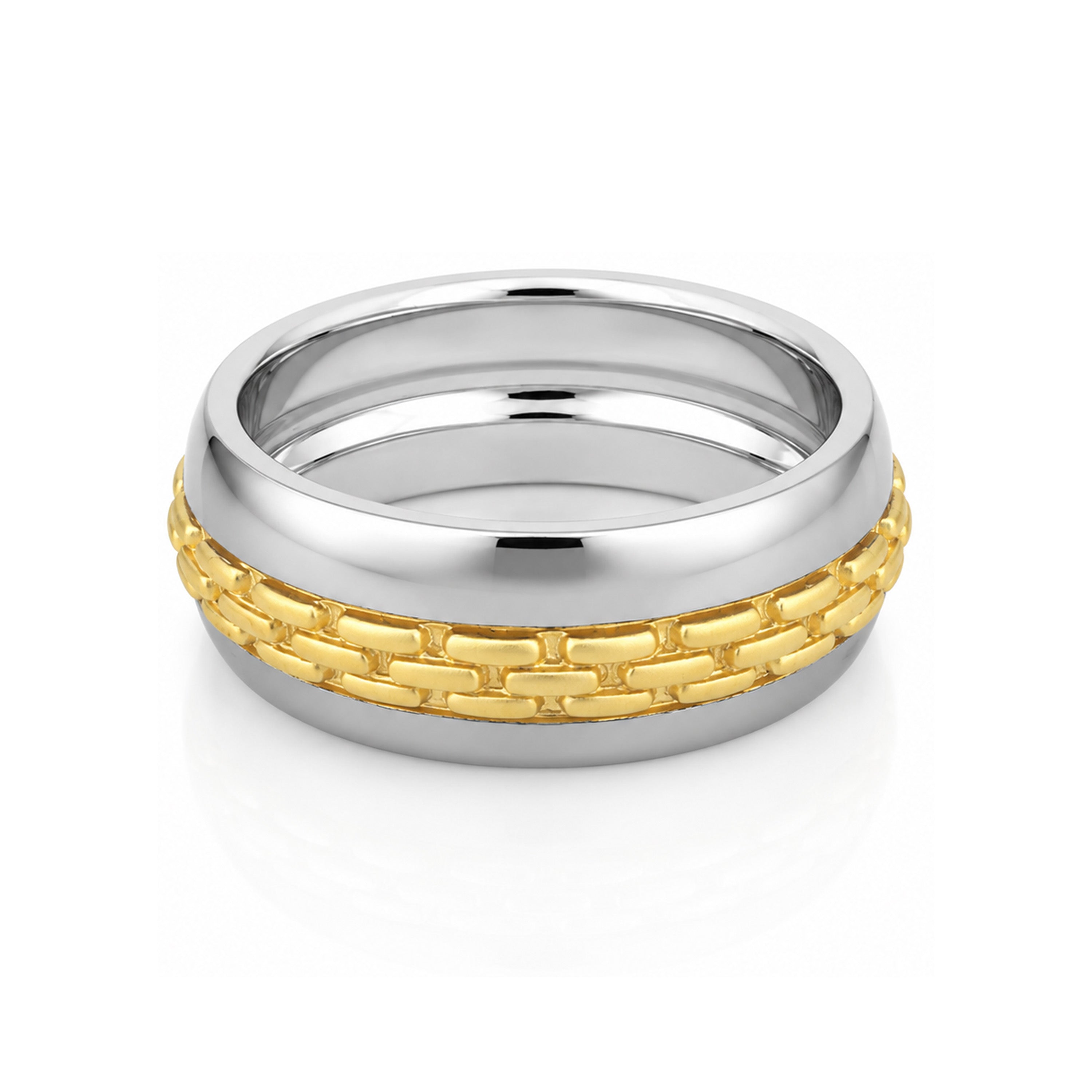 Elegant Gold Inlay Modern Charm 925 Sterling Silver Ring for women