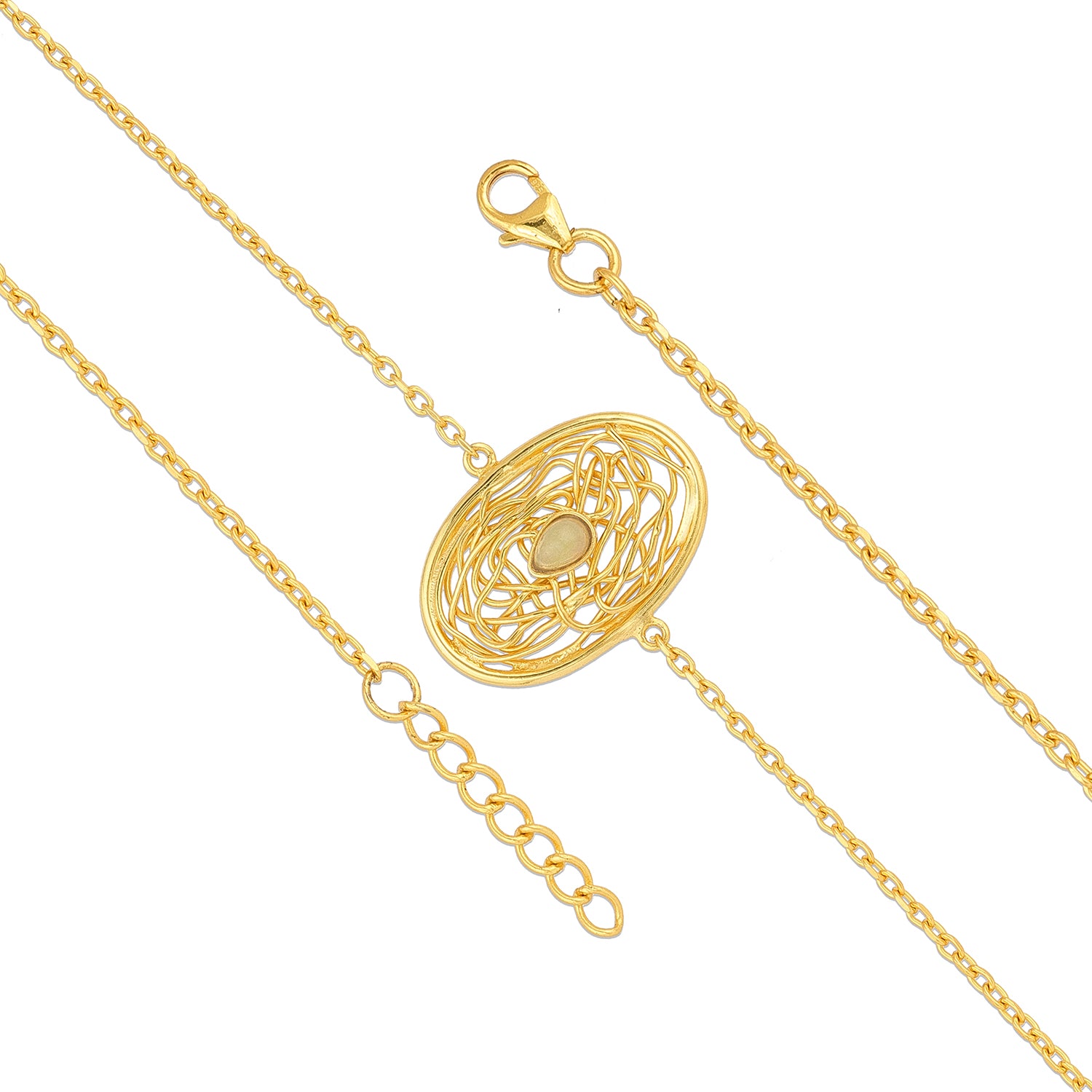 Elegant Oval 925 Sterling Silver Designer Bracelet