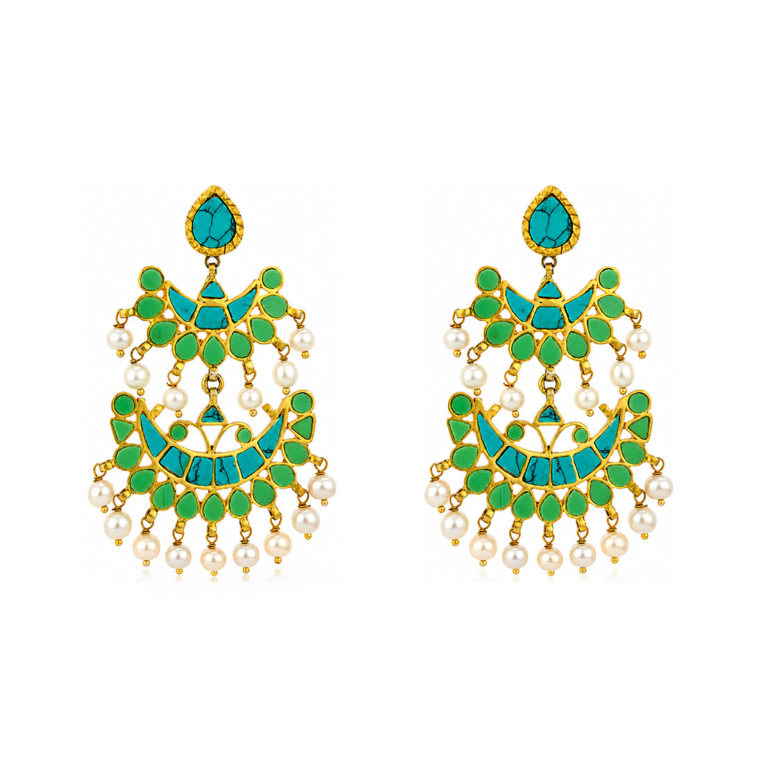 Elegant Pearl Cascade 925 Sterling Silver Party Earrings