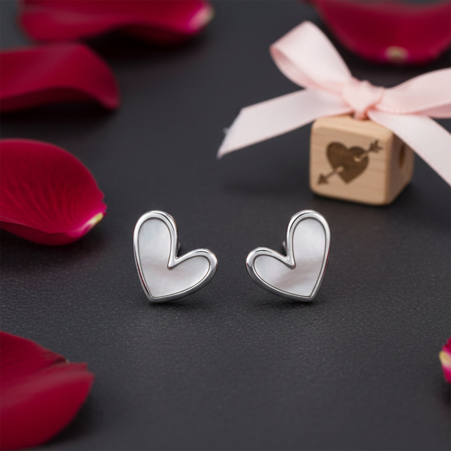 Elegant Pearl Halo Heart 925 Sterling Silver Earrings for Women