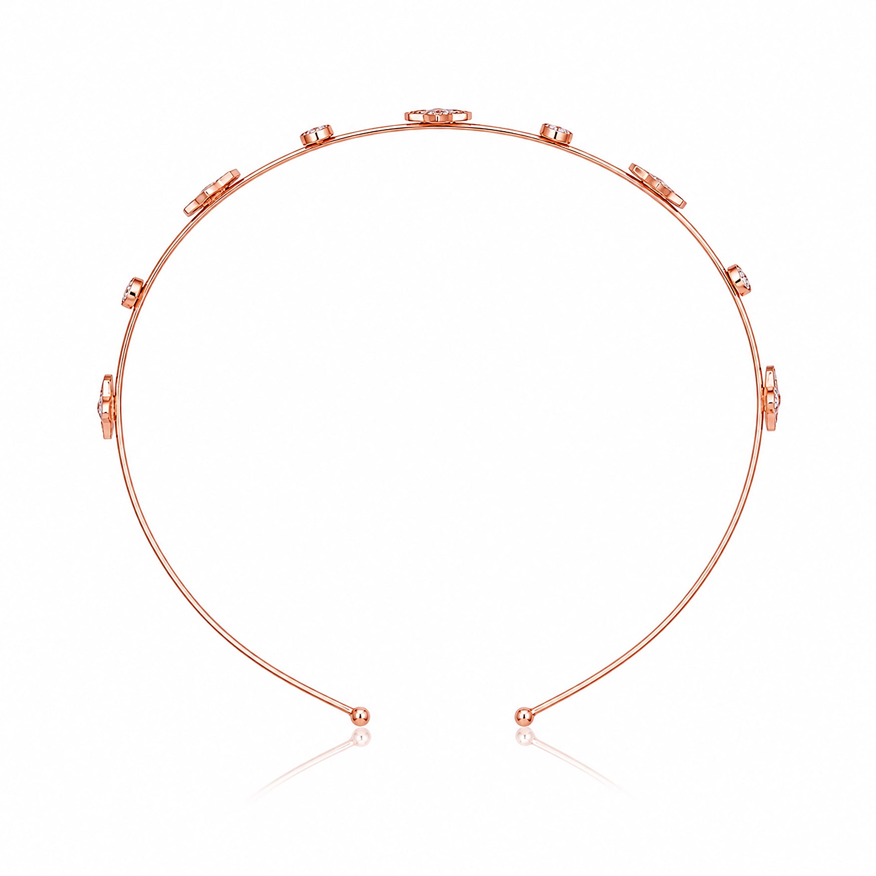 Elegant Rose Gold White Clover Head Band