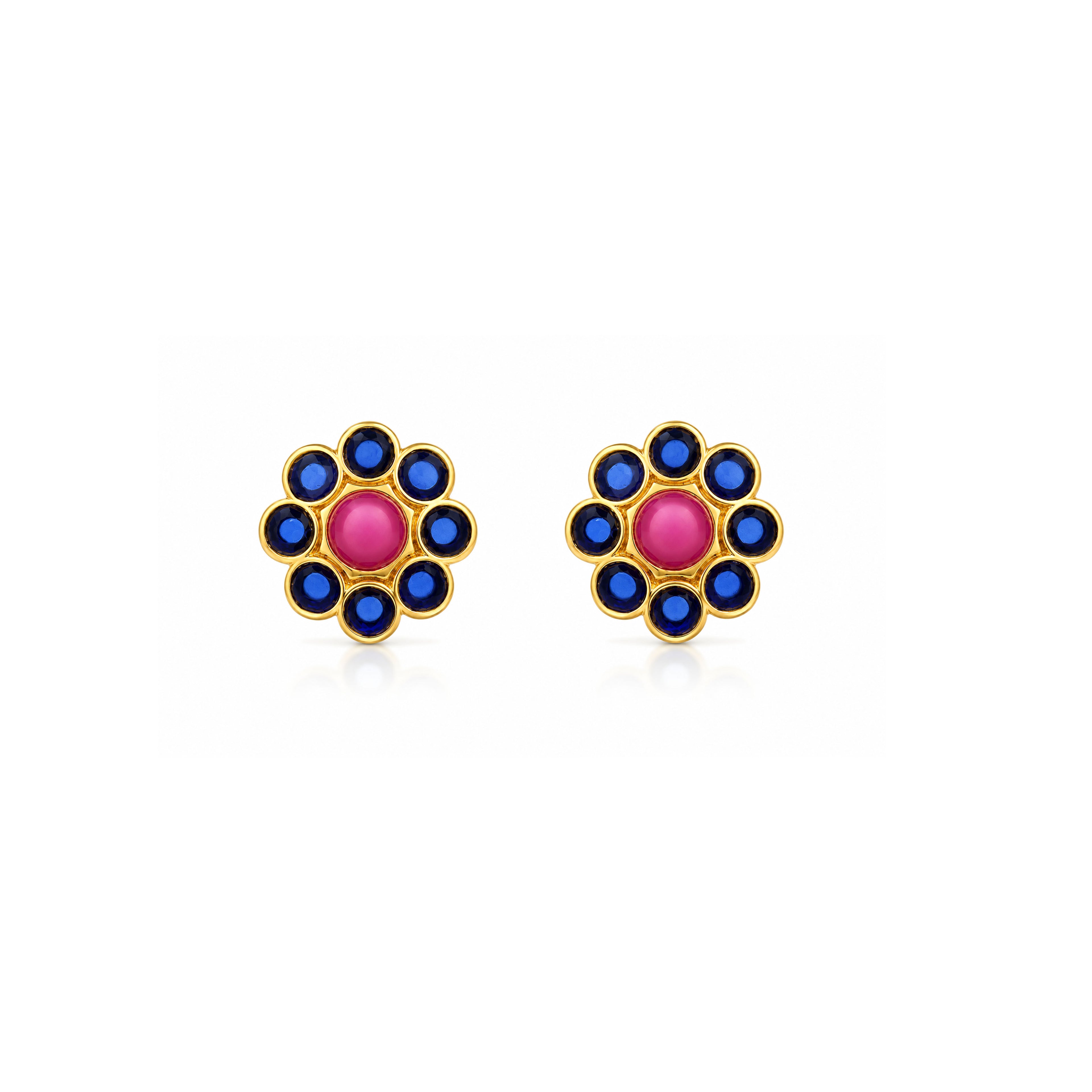 Elegant Ruby Bloom 925 Sterling Silver Signature Earrings