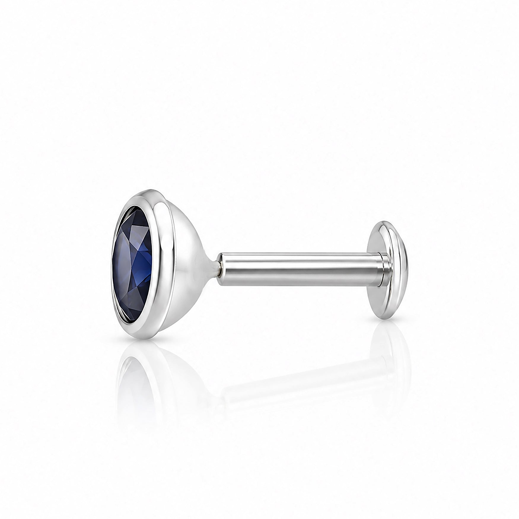 Elegant Sapphire Glow 925 Sterling Silver Designer Nosepin
