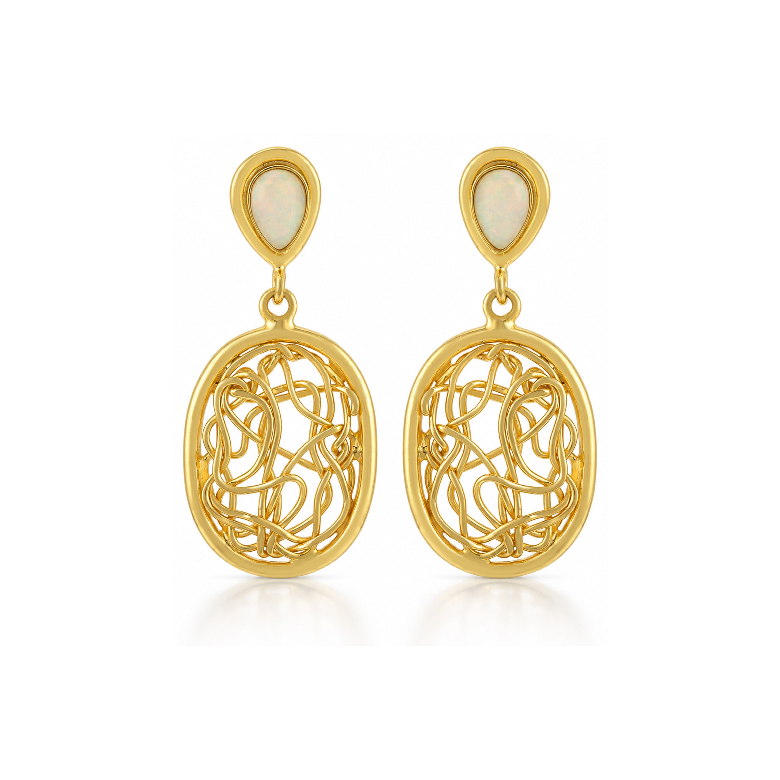 Elegant Swirl Oval 925 Sterling Silver Earrings