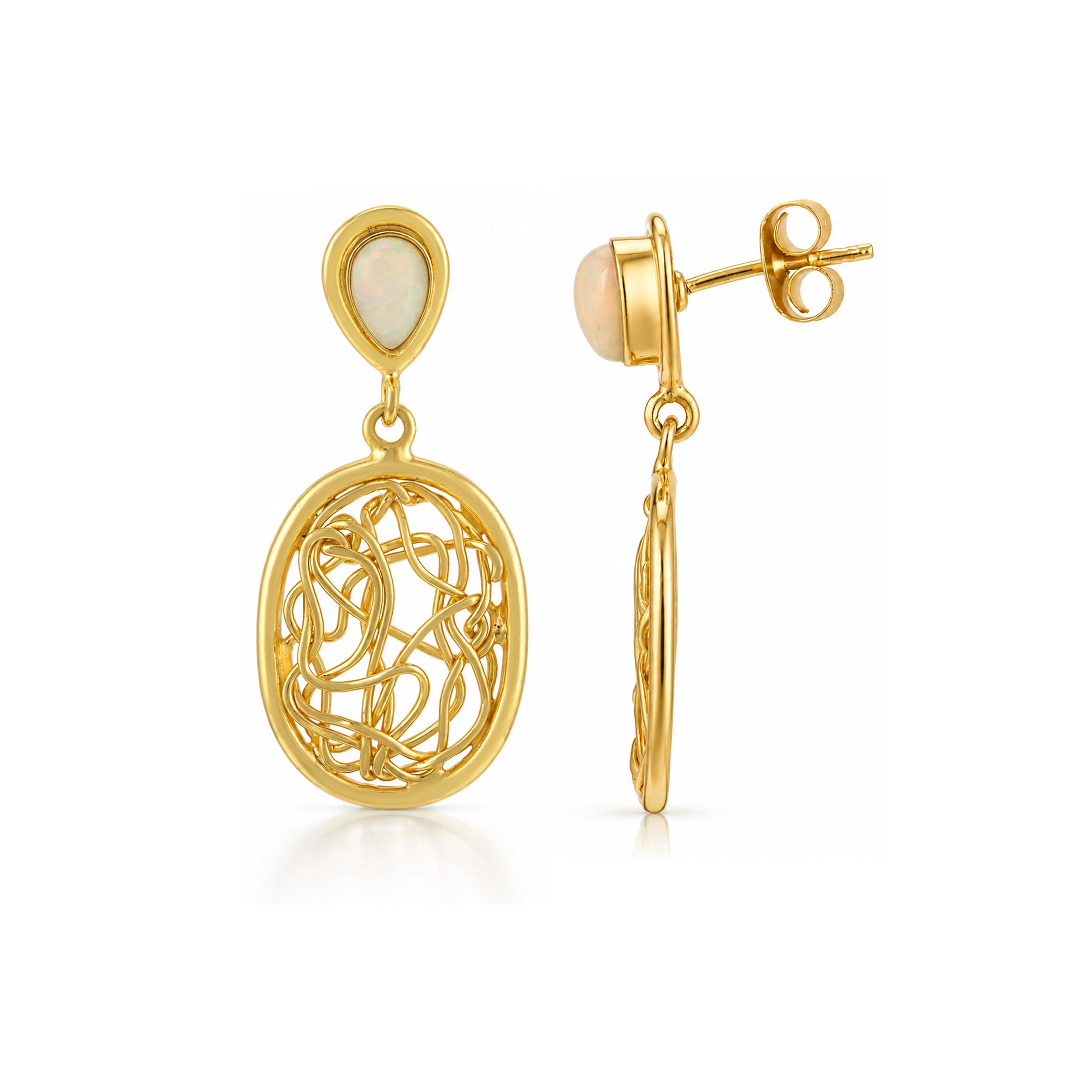Elegant Swirl Oval 925 Sterling Silver Earrings