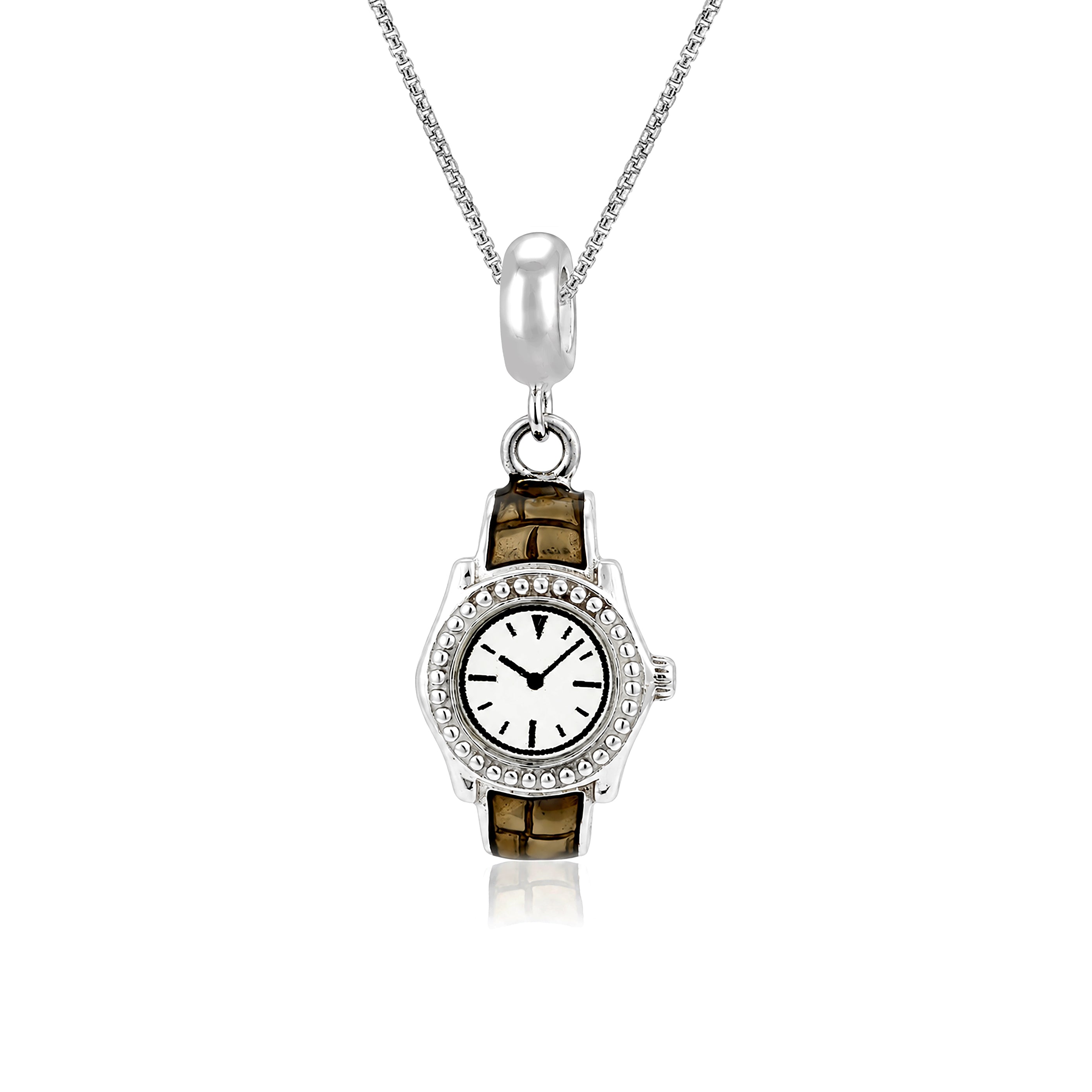 Elegant Watch 925 Sterling Silver Sparkle Pendant