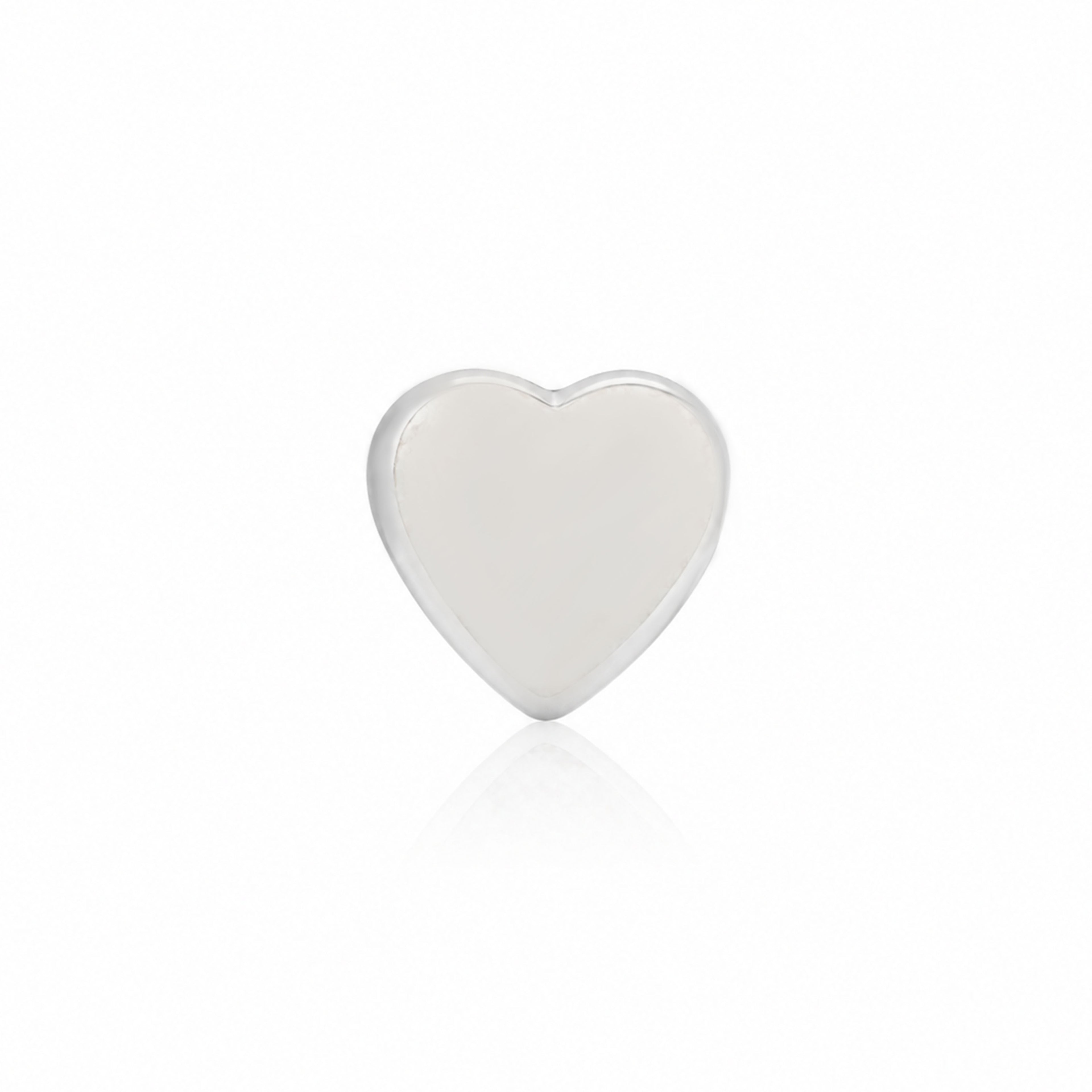 Elegant White Heart 925 Sterling Silver Signature Nose Pin