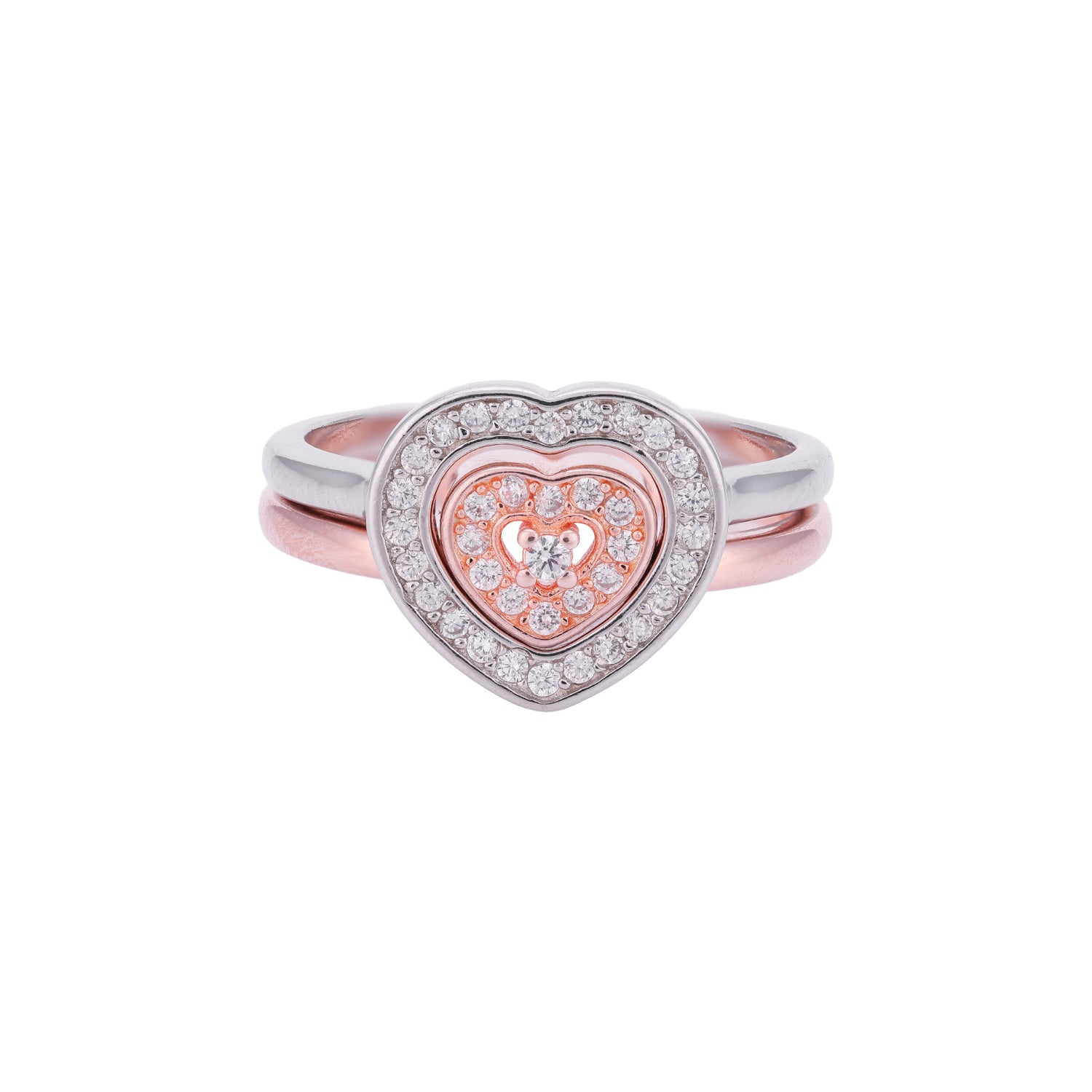 Elite Rose Heart 925 Sterling Silver rings for women