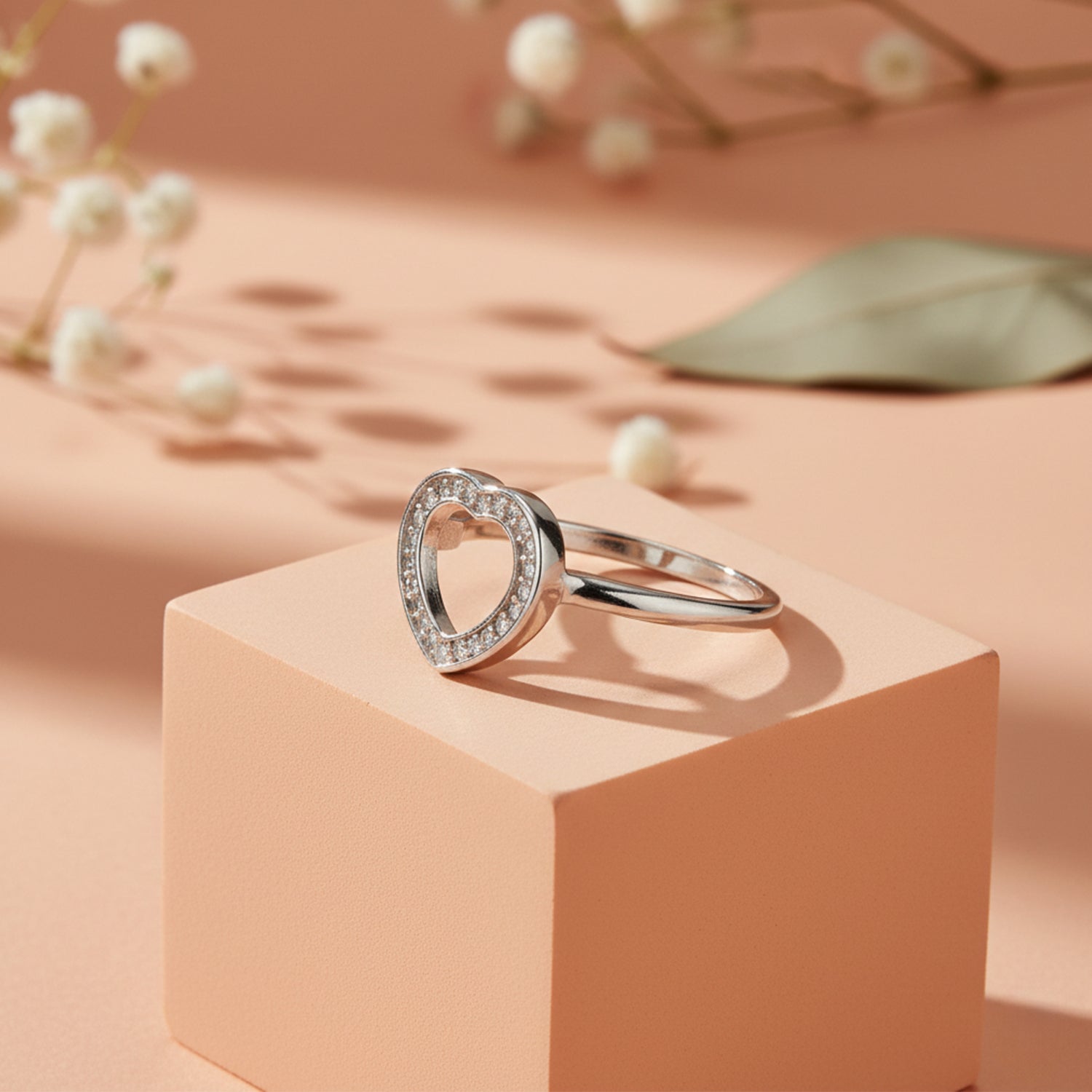 Elite Rose Heart 925 Sterling Silver rings for women