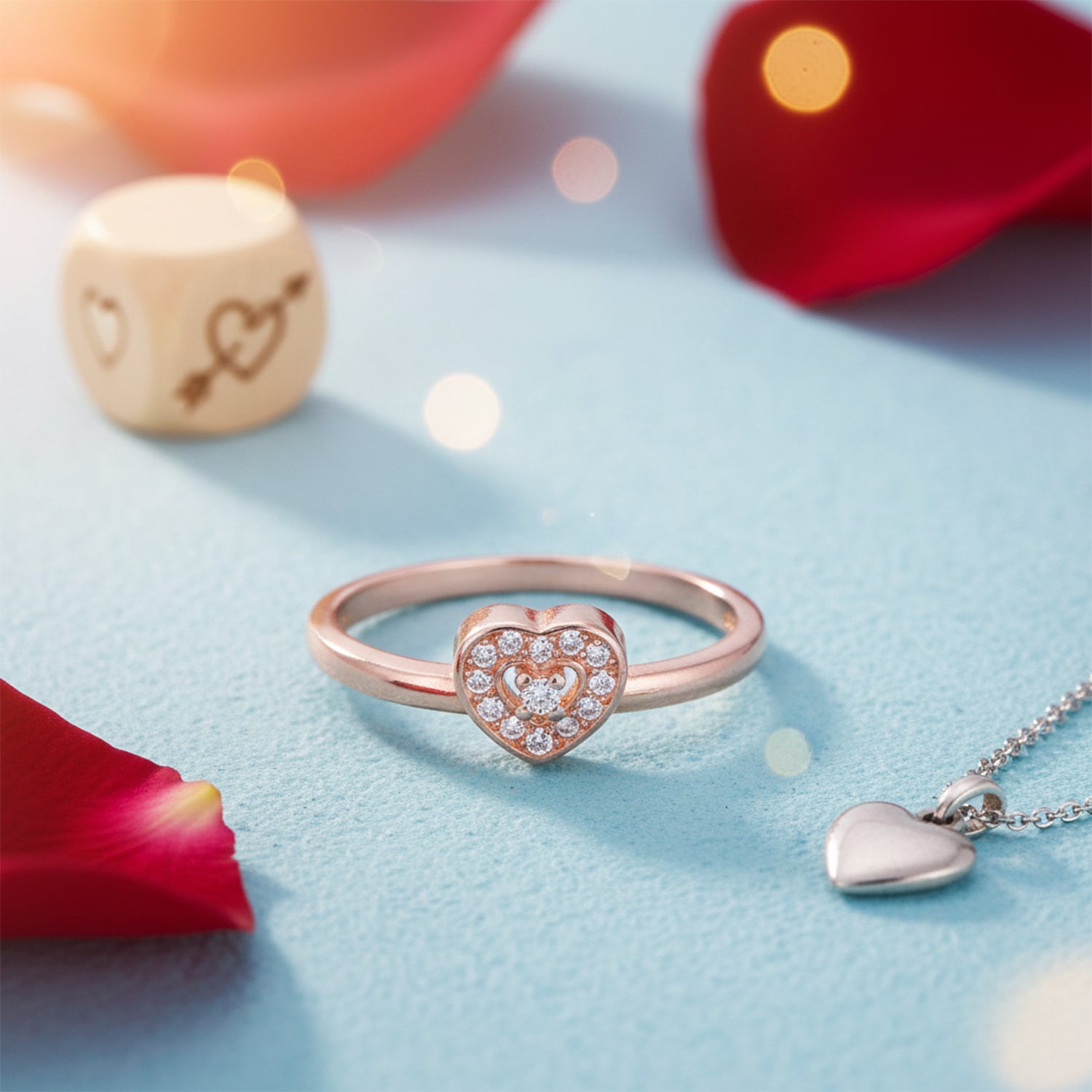 Elite Rose Heart 925 Sterling Silver rings for women