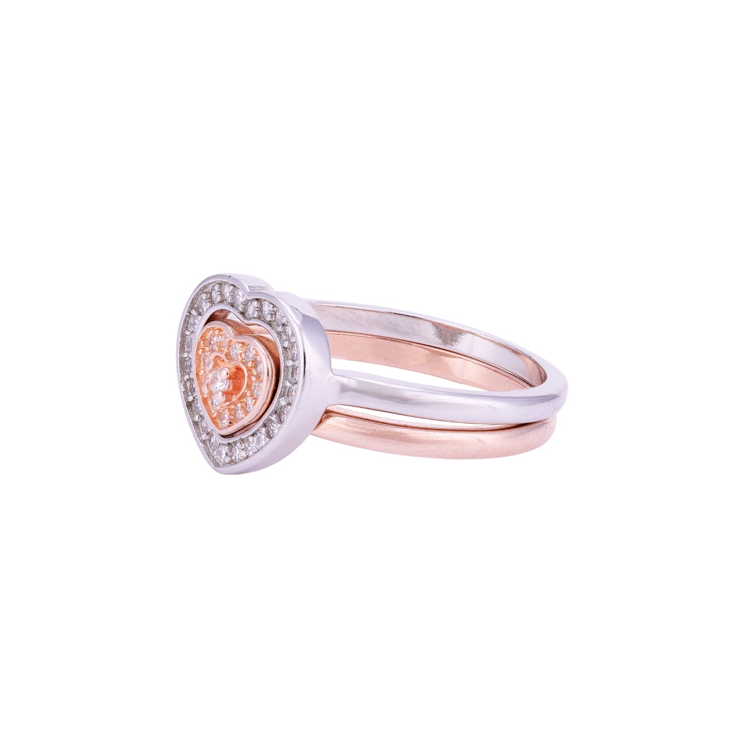 Elite Rose Heart 925 Sterling Silver rings for women