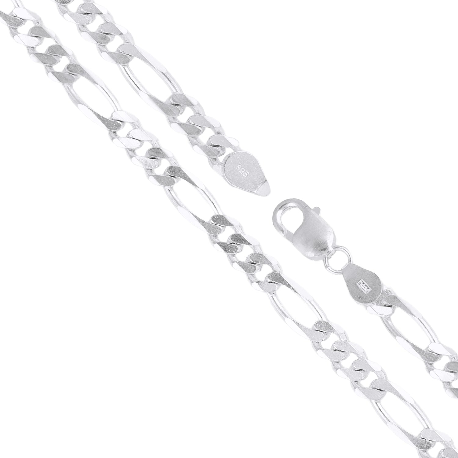 Elongated Curb Silver Chain Bracelet