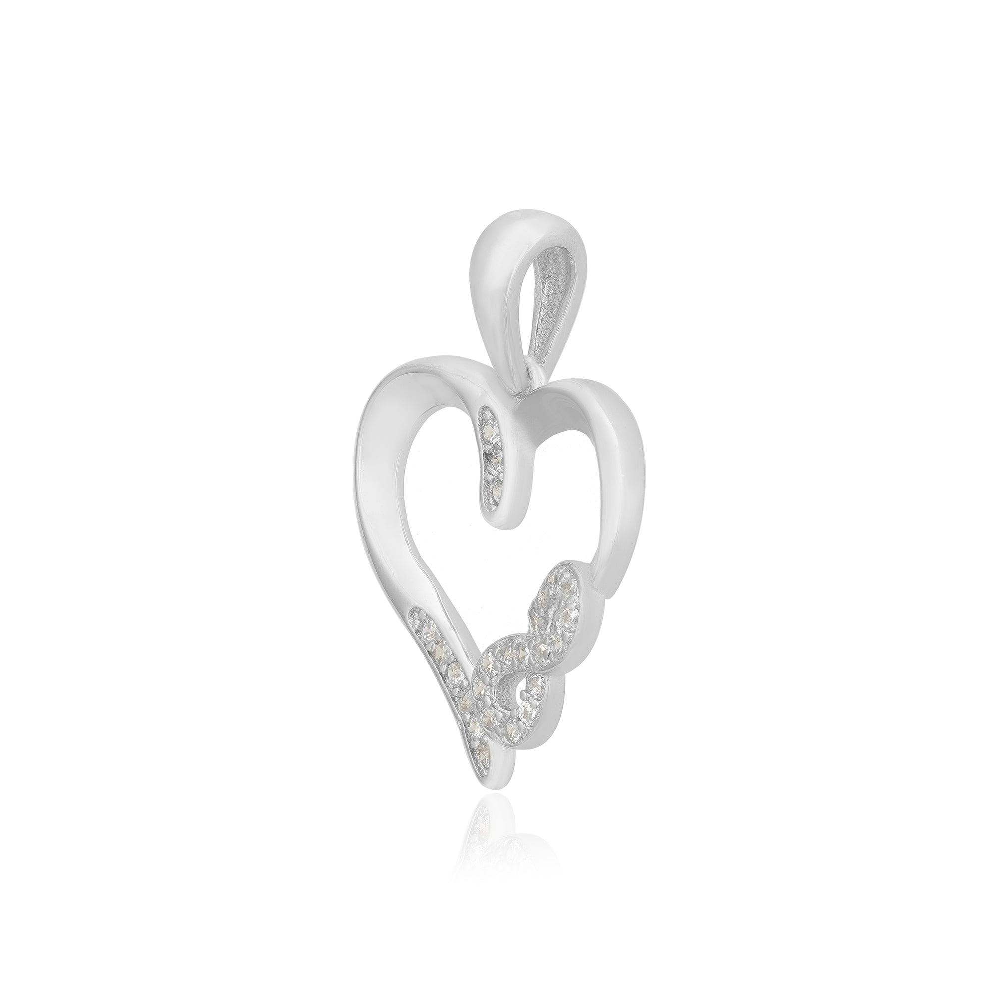 Endless Infinity Heart Rhodium Pendants