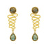 Endless Wavy Labradorite Gold Plated 925 Earrings