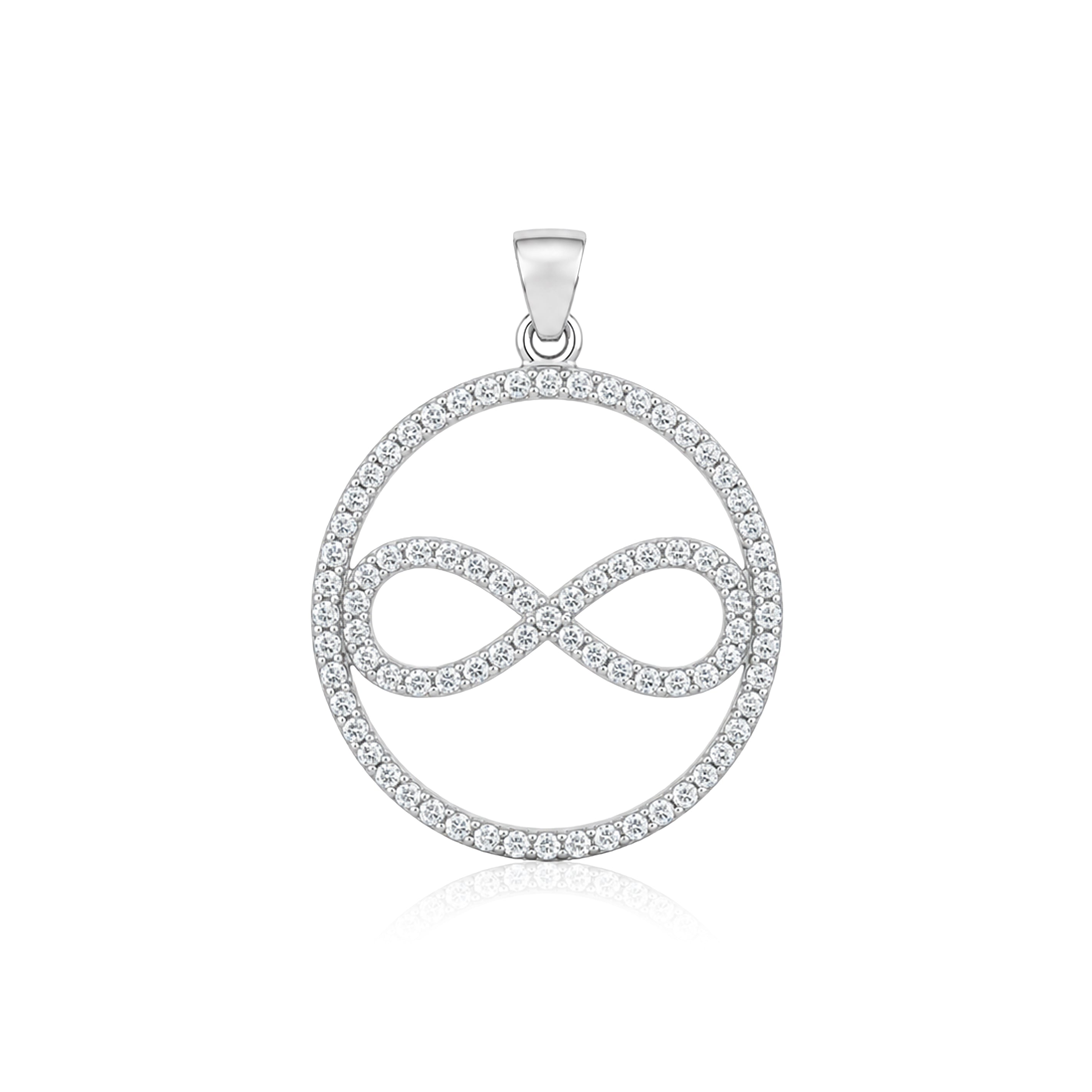 Eternal Infinity Circle Glow 925 Sterling Silver Pendant for women
