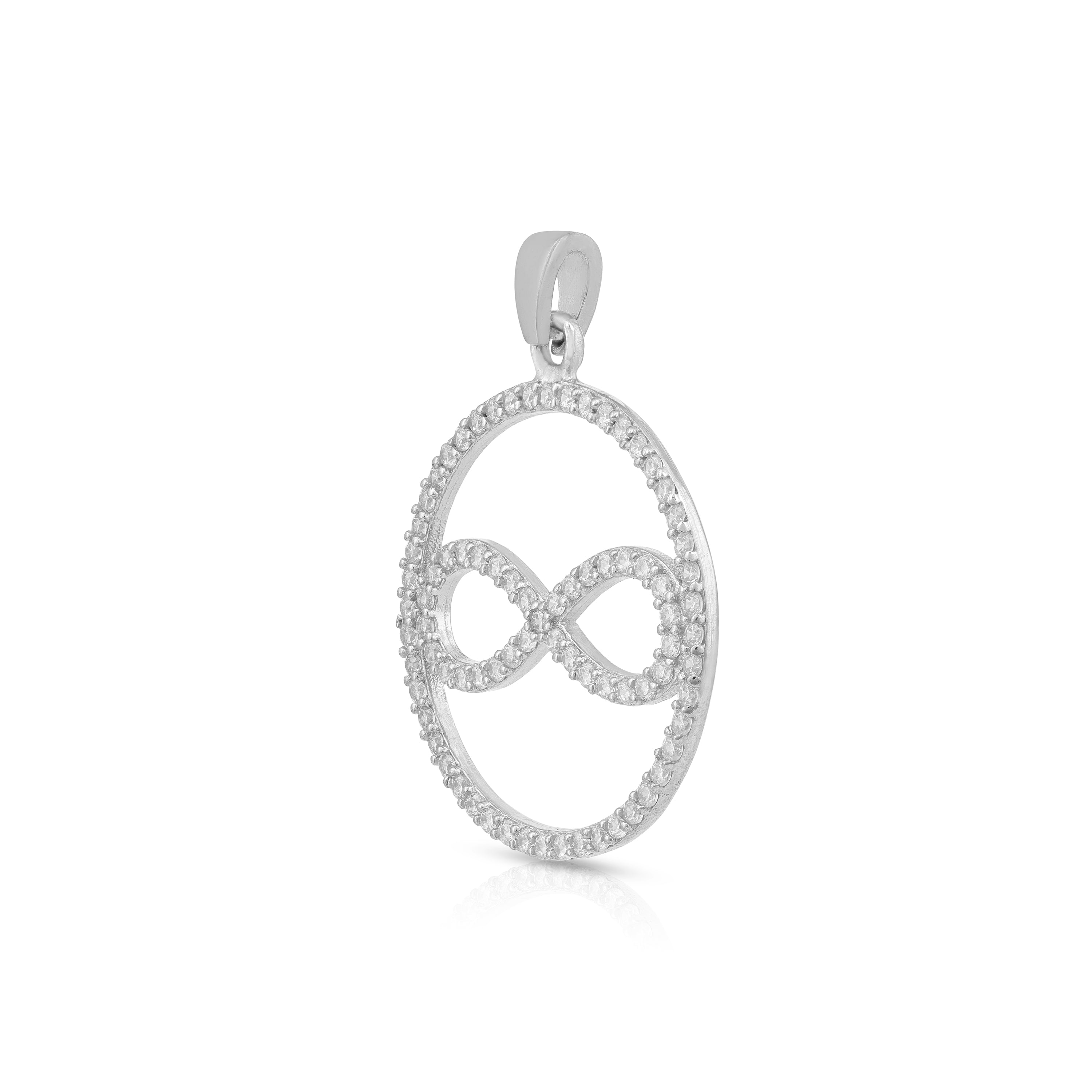 Eternal Infinity Circle Glow 925 Sterling Silver Pendant for women