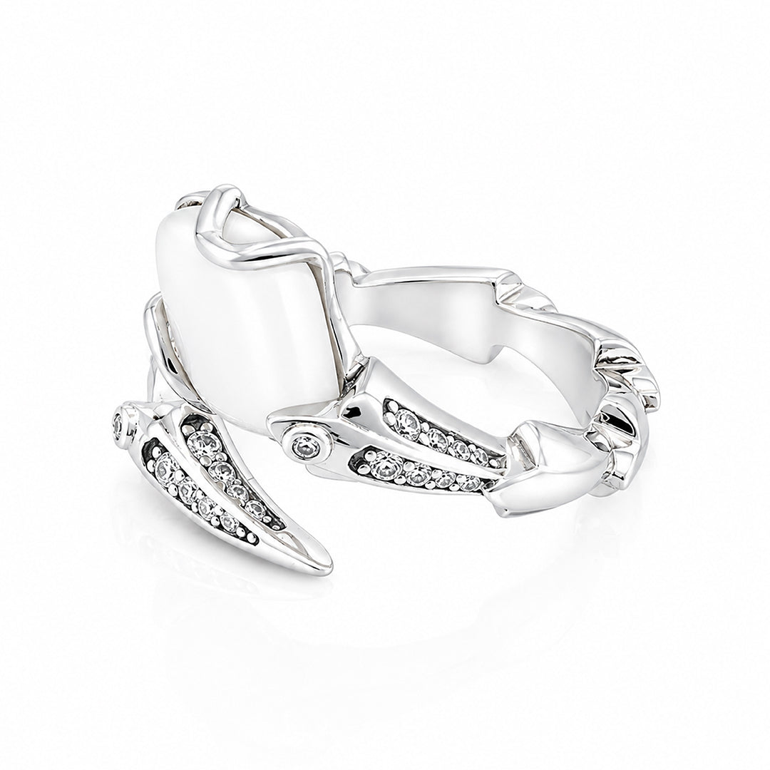 Ethereal Curve Design WhiteStone 925 Sterling Silver rings for men