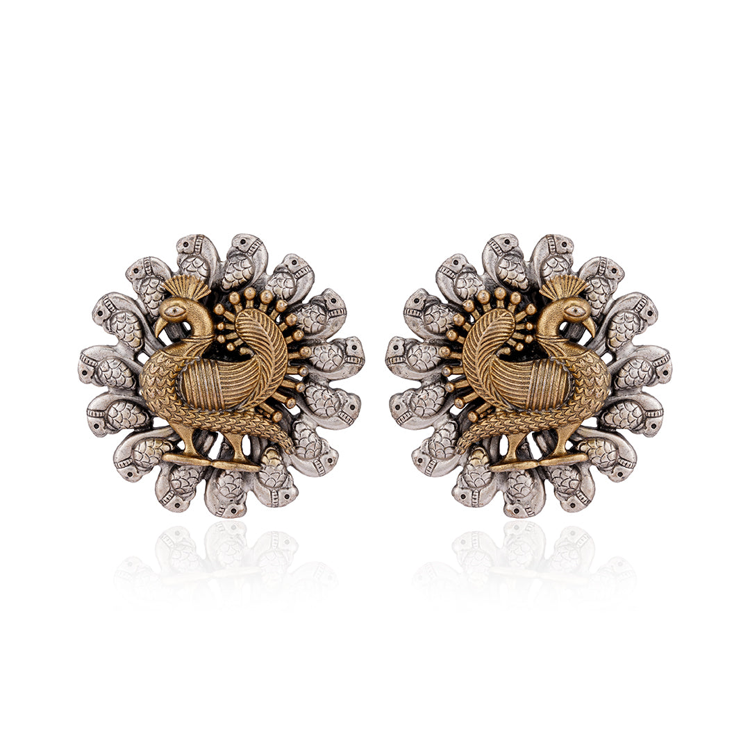 Exotic Parrot Peacock Sterling Silver Earring