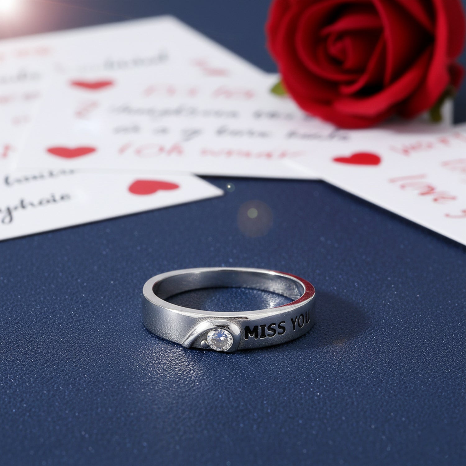 Expressive Miss You 925 Sterling Silver rings for women