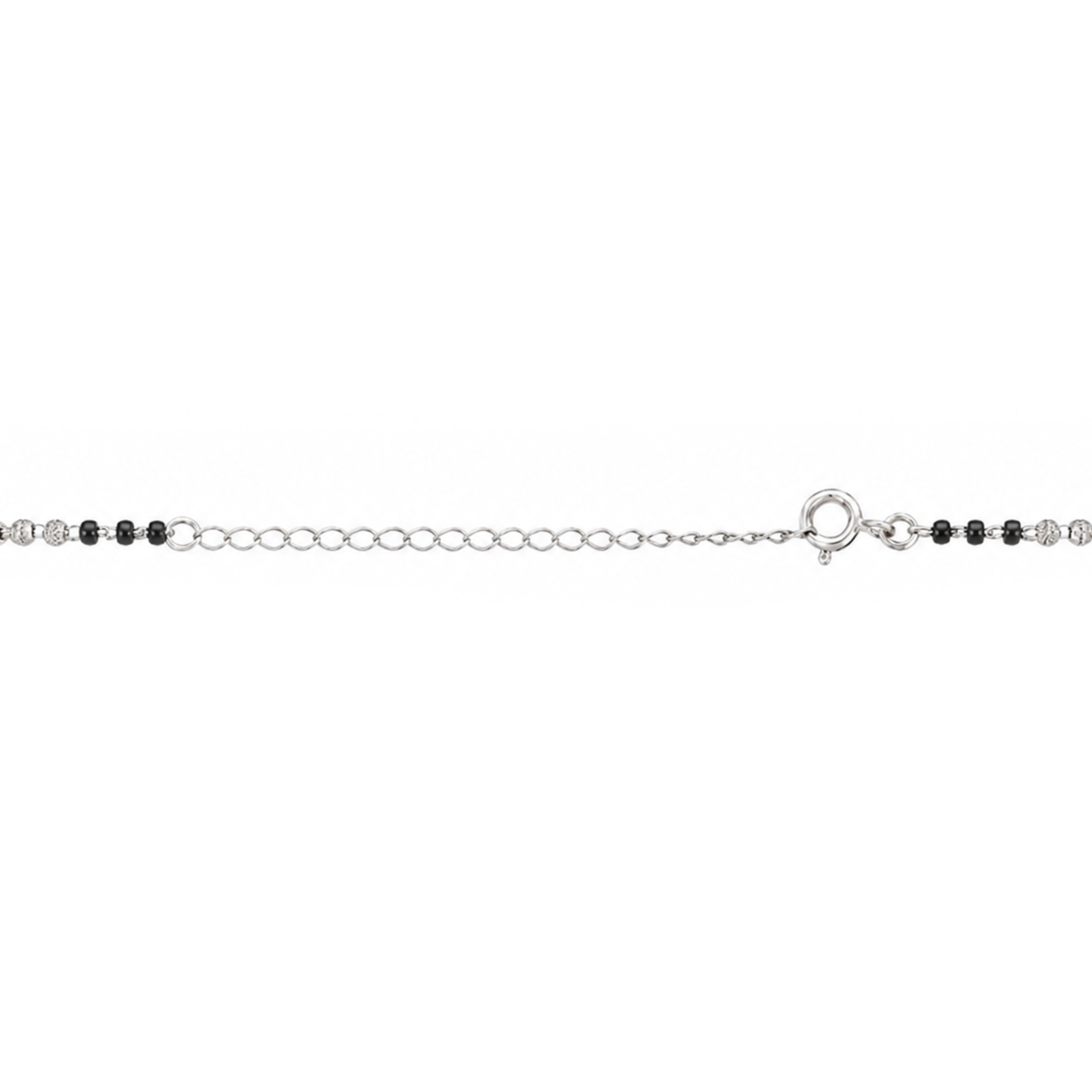 Floral Silver Marquise Crystal Mangalsutra Chain Pendant