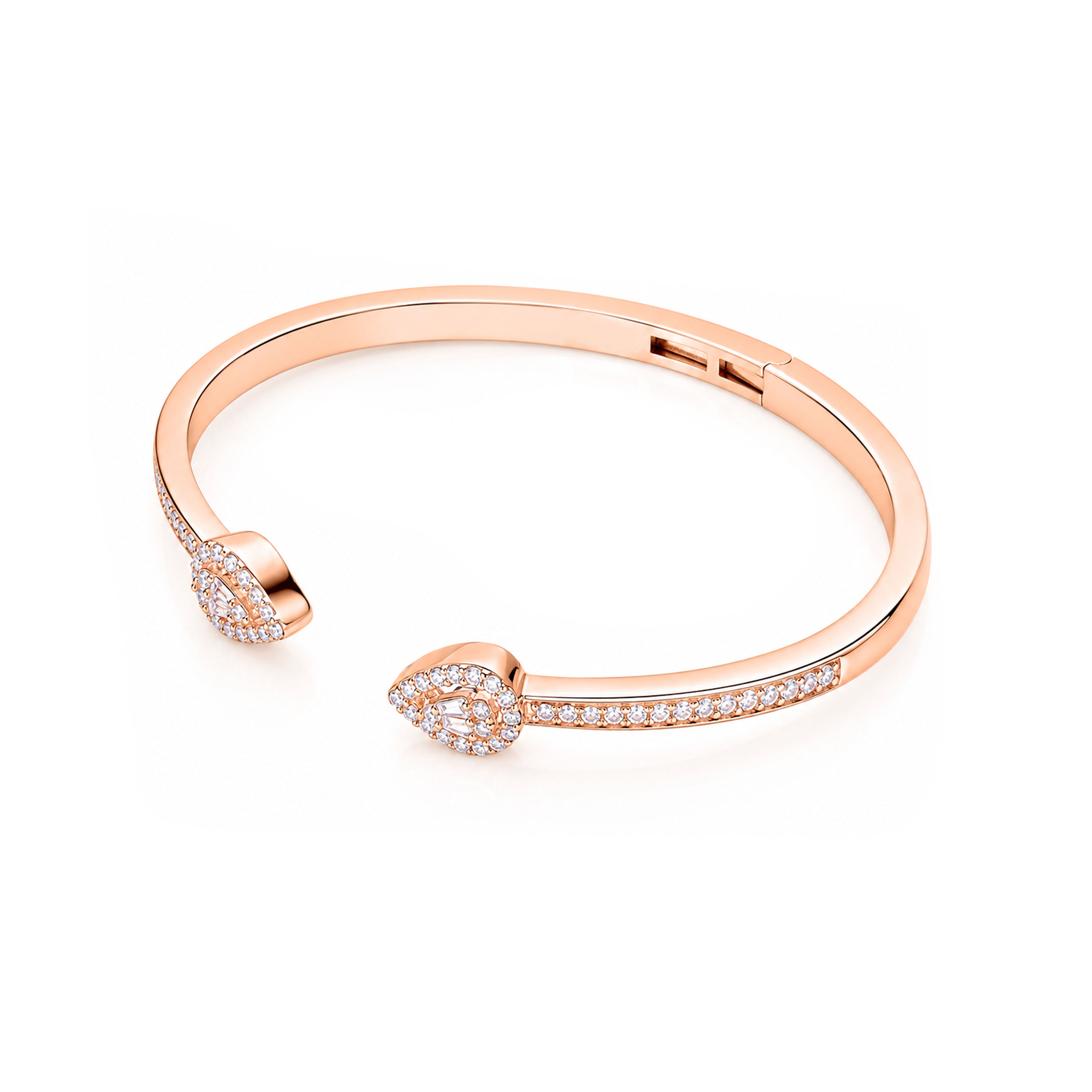 Floral Sparkle 925 Sterling Silver Rose Finish Kada