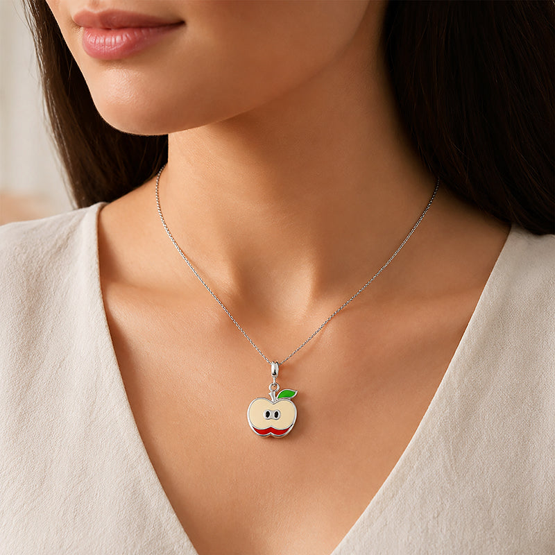 Fresh Harvest 925 Sterling Silver Apple Charm Pendant