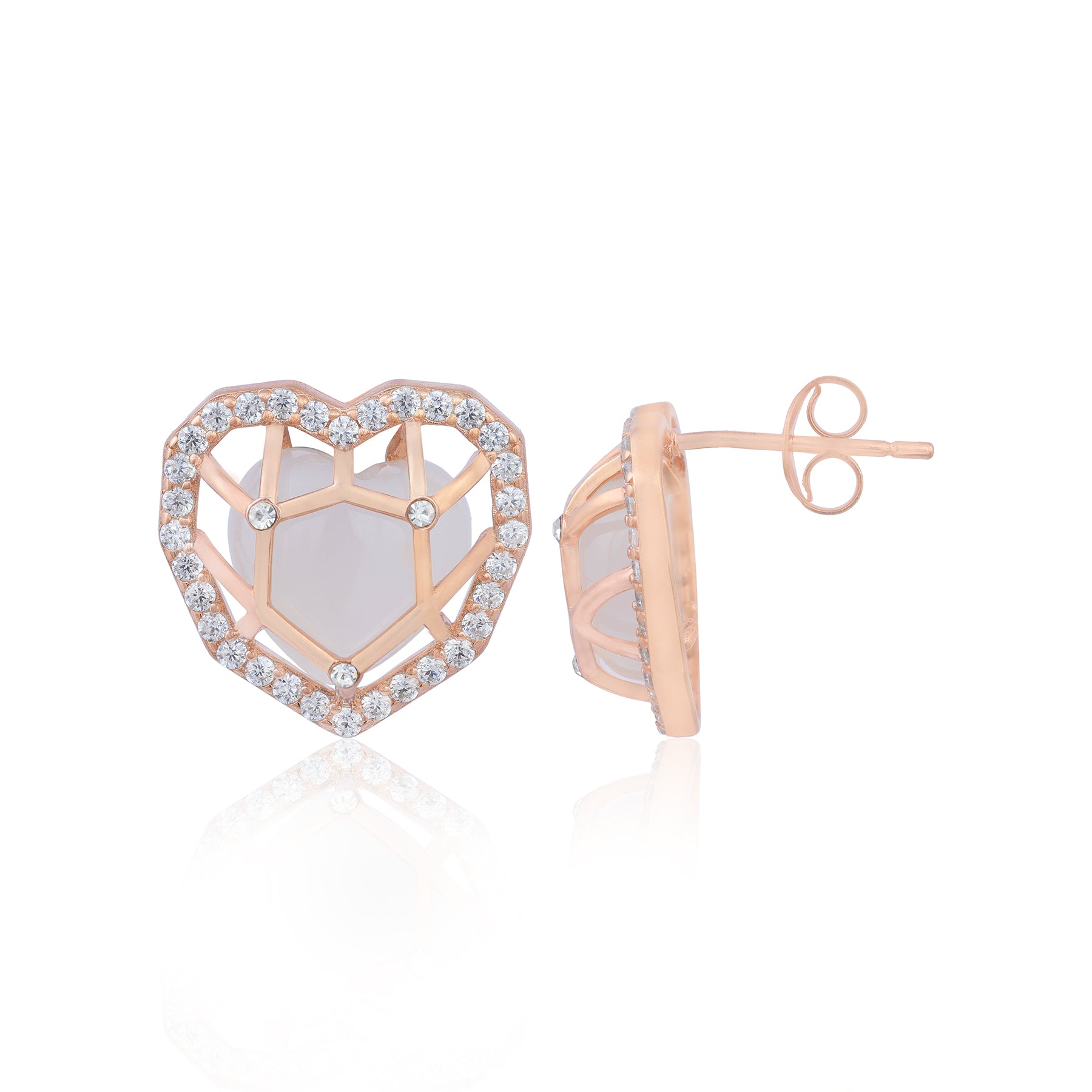 Geometric Love Core Rose Gold Plated Earring