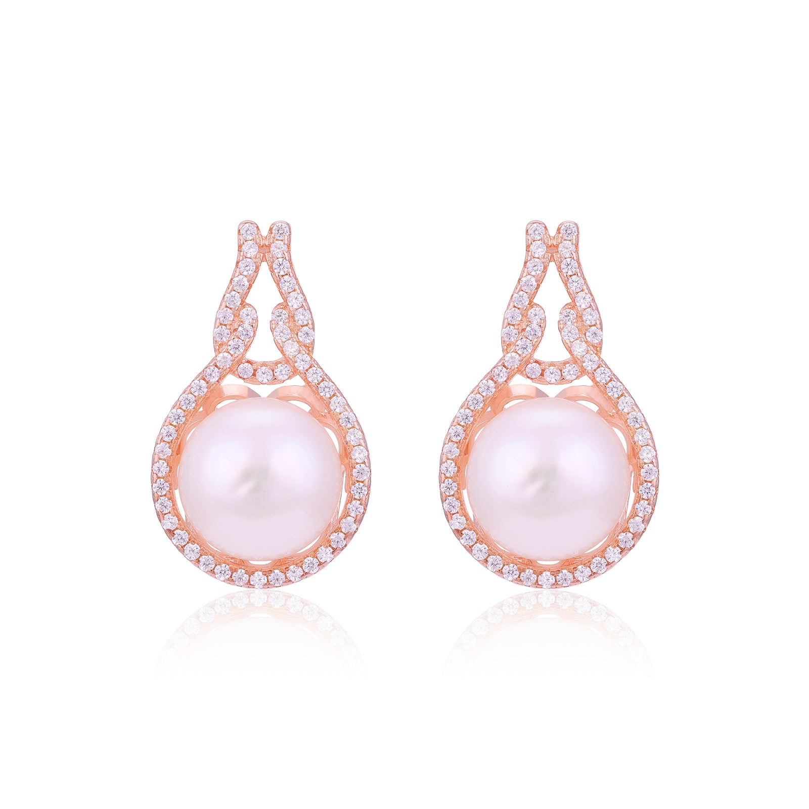 Glamorous Rose Sparkle 925 Sterling Silver Earrings for Women